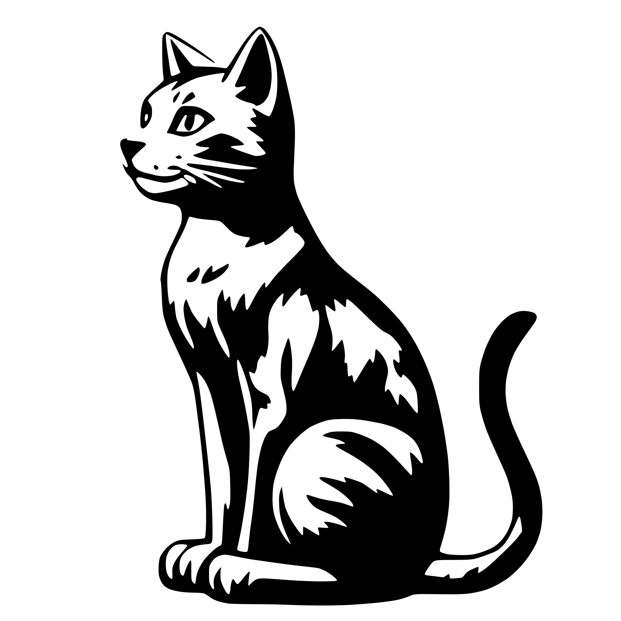 AI-generated SVG of a cat side view