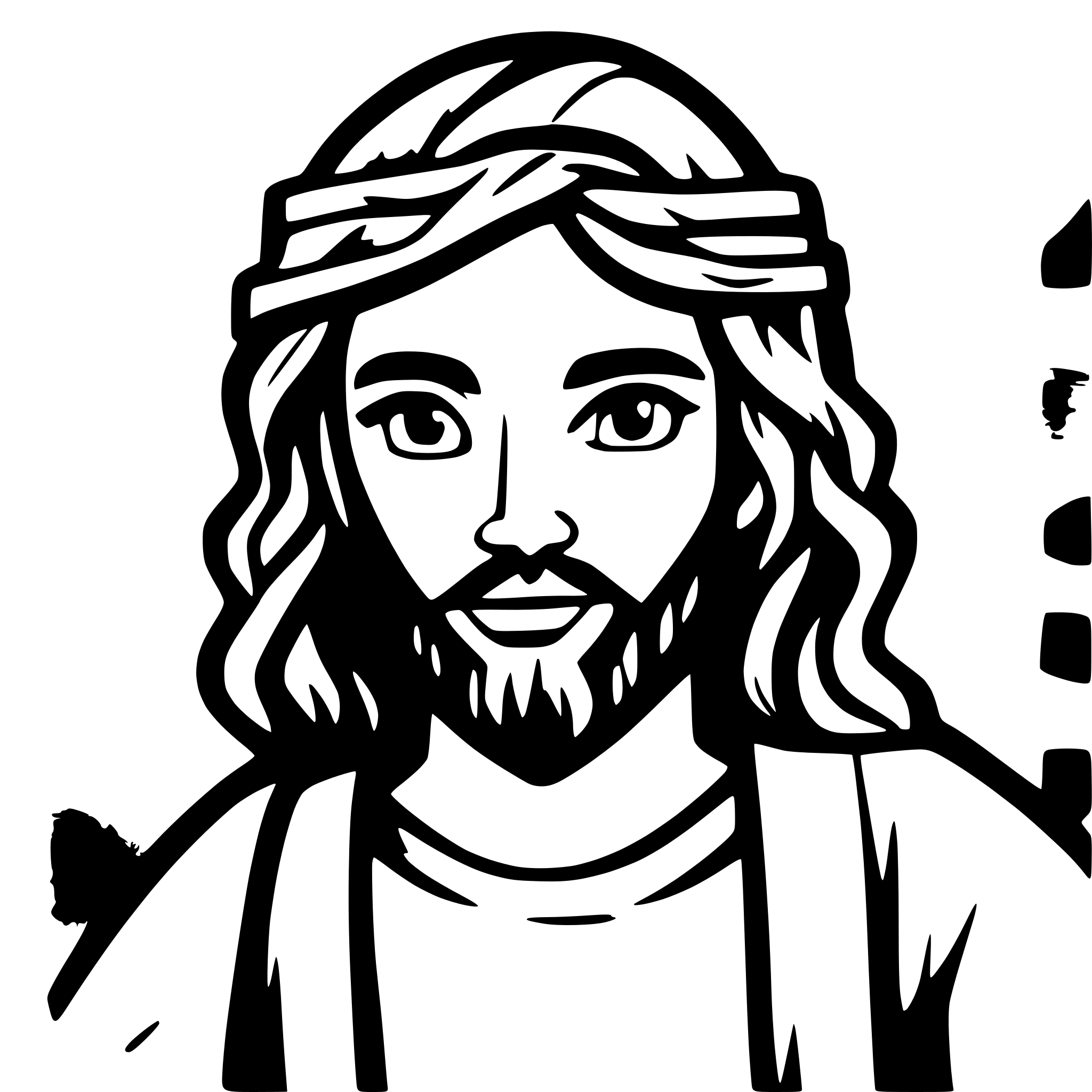 AI-generated SVG of a a colour rouded bible Jesus face