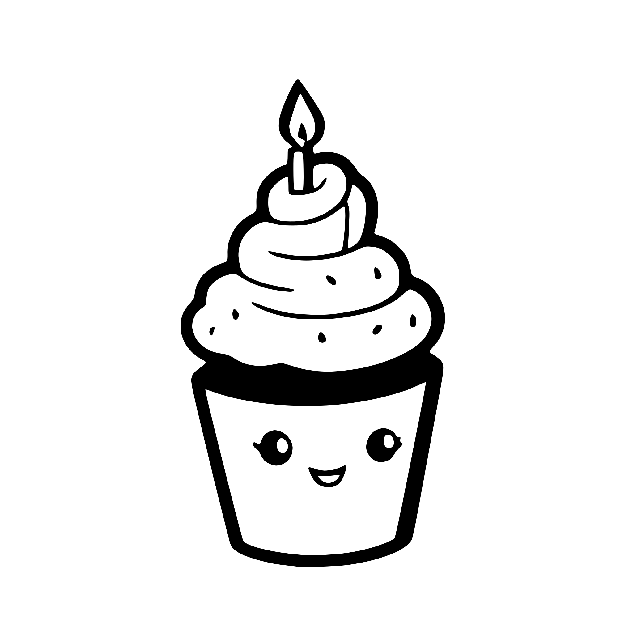 AI-generated SVG of a a cupcake holding a birthday candle