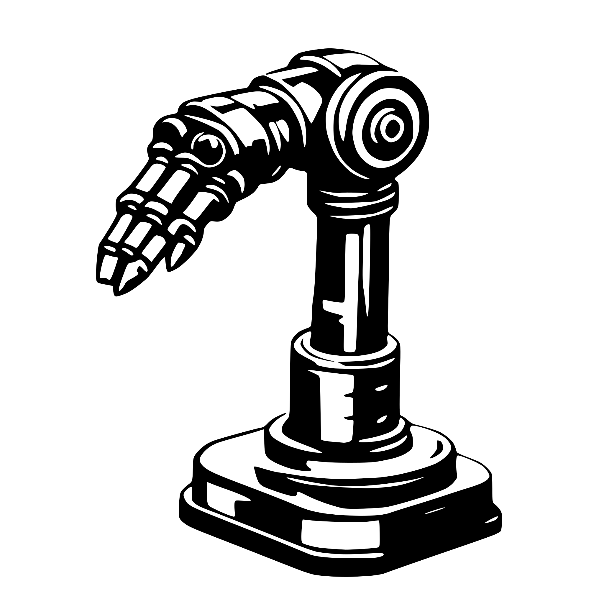 AI-generated SVG of 'robot arm, mechanical drawing'