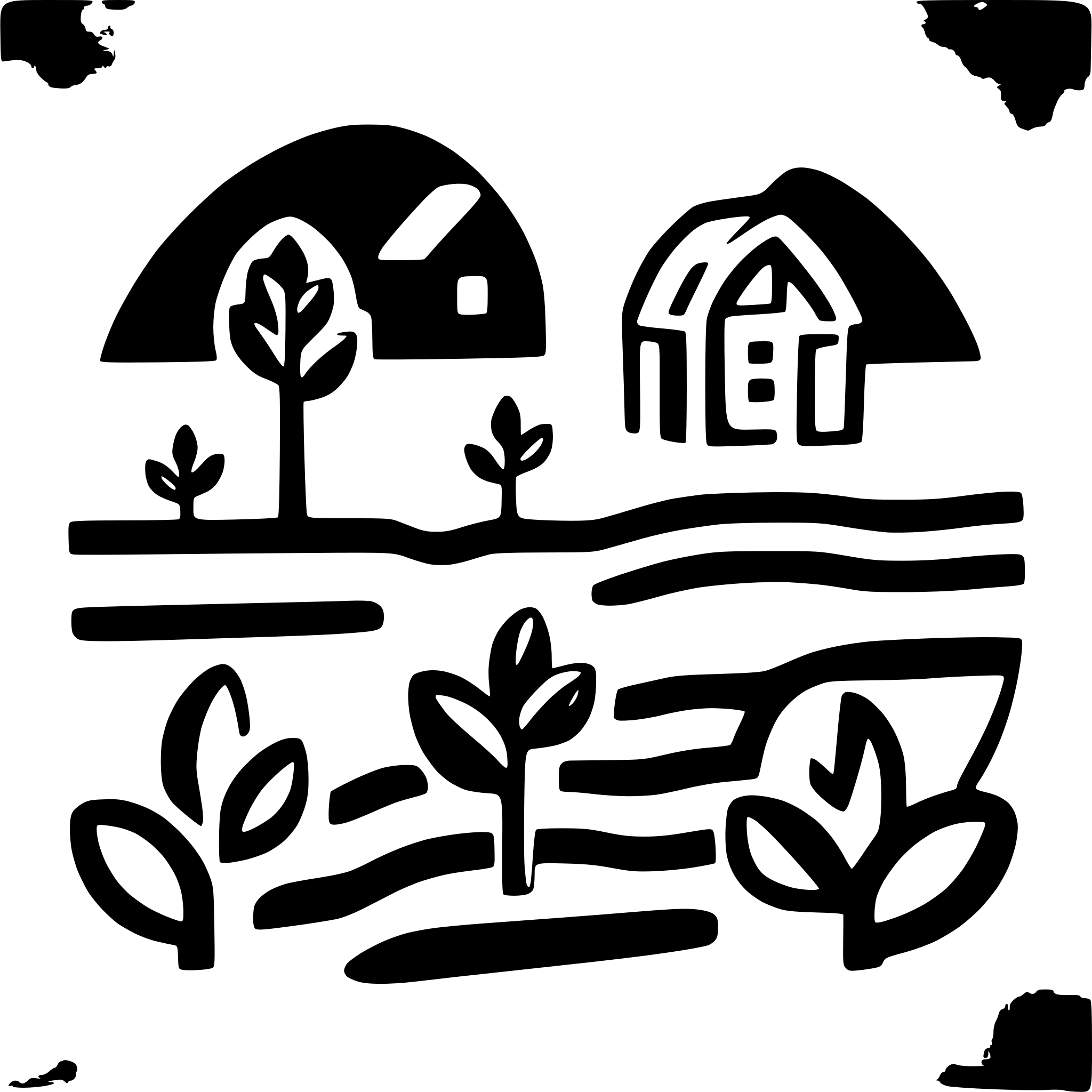 AI-generated SVG of a a glyph icon for a group of farm fields
