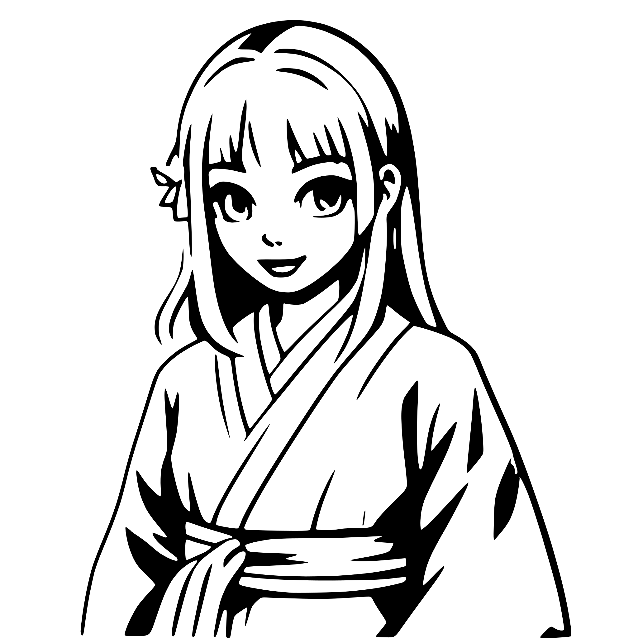 AI-generated SVG of 'ghost in traditional kimono'