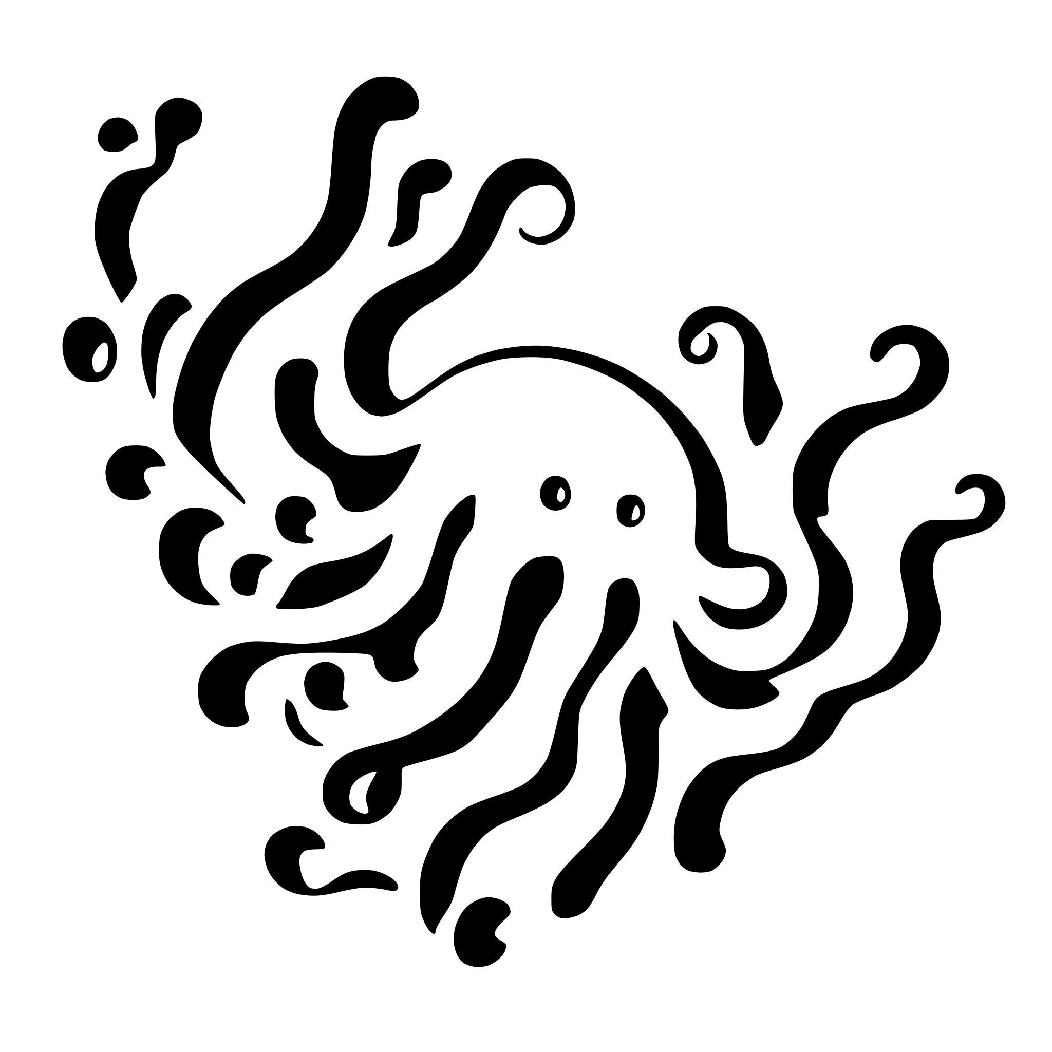 AI-generated SVG of a octopus swimming among coral