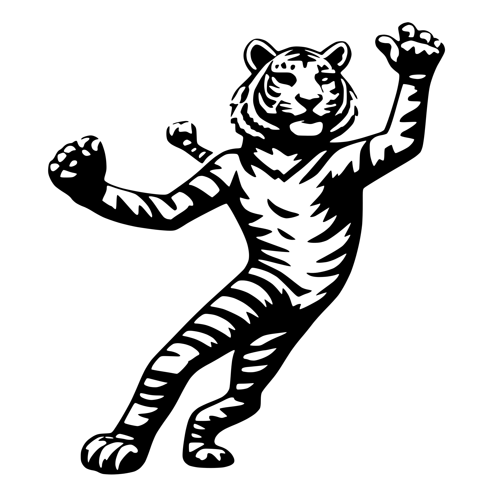 AI-generated SVG of 'dancing tiger'