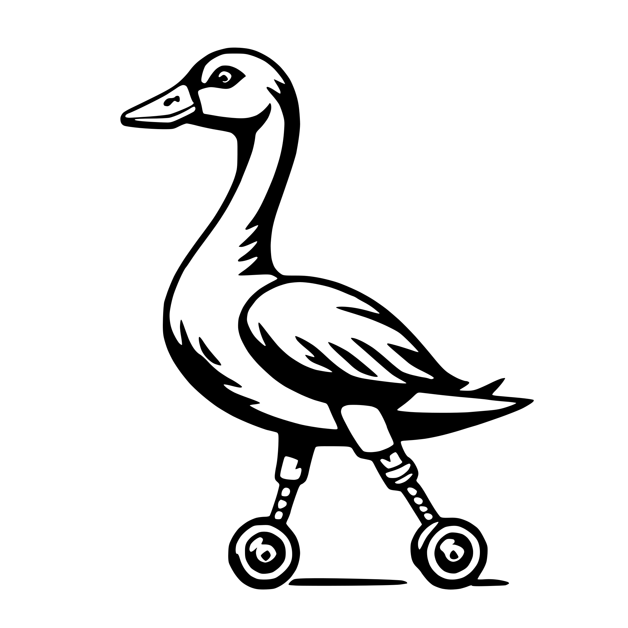 AI-generated SVG of a goose on rollerblades