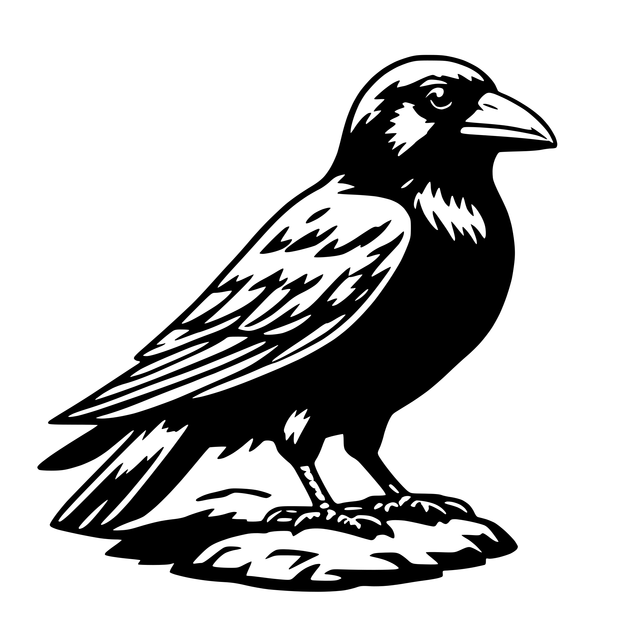 AI-generated SVG of a raven