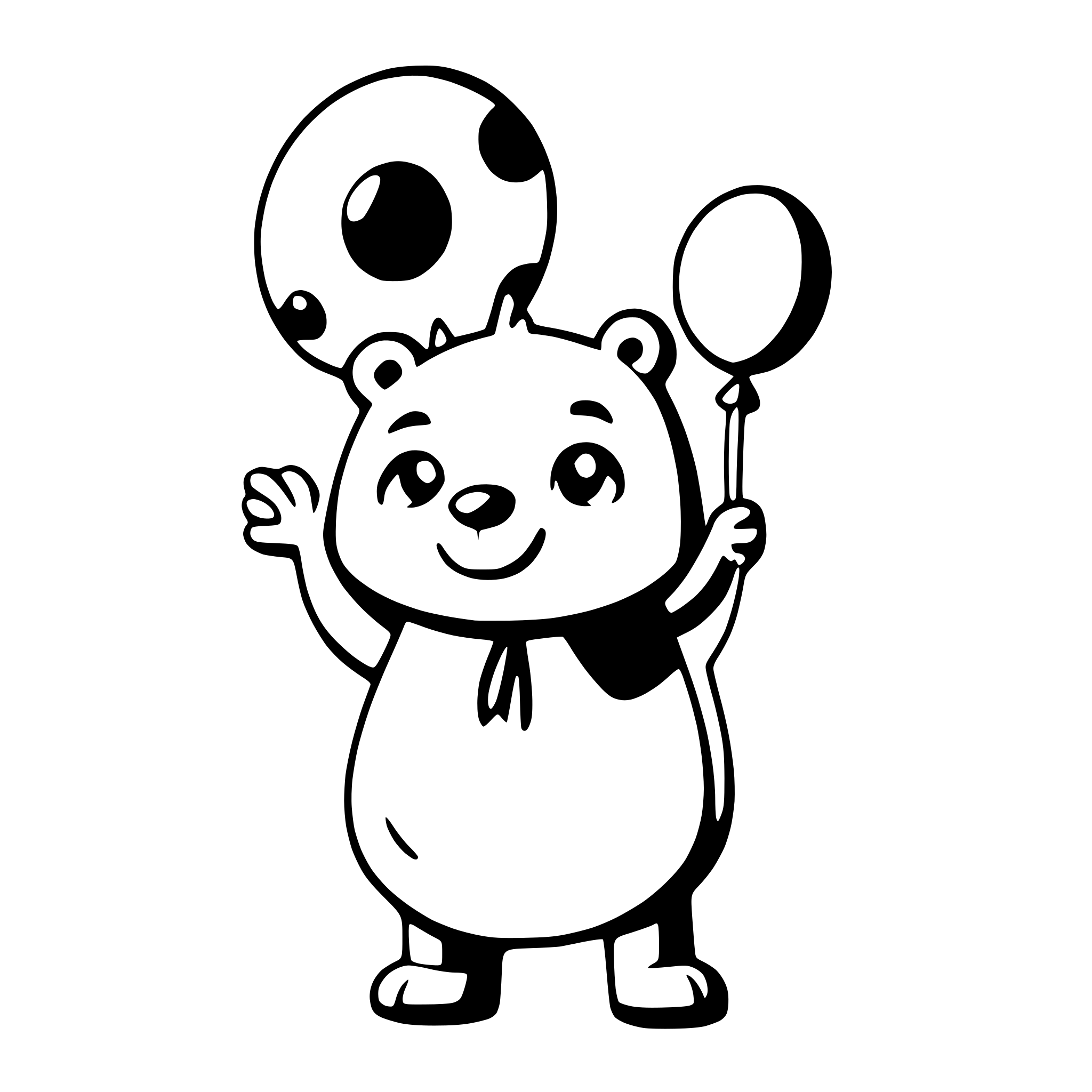 AI-generated SVG of a a bear holding a bunch of balloons