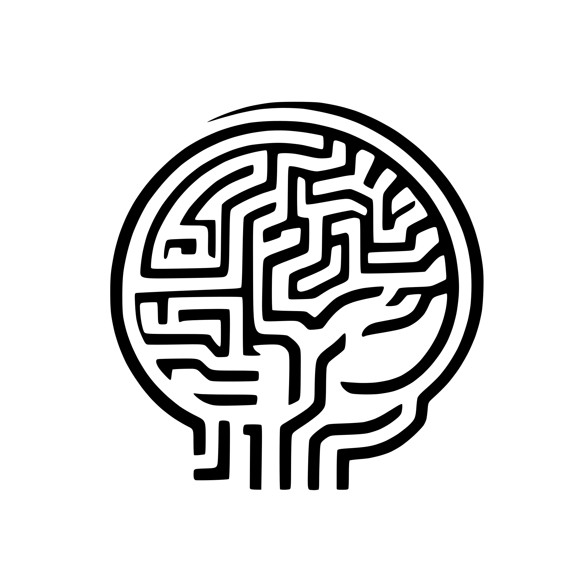 AI-generated SVG of a Brain, Maze, Logo, Minimalistic
