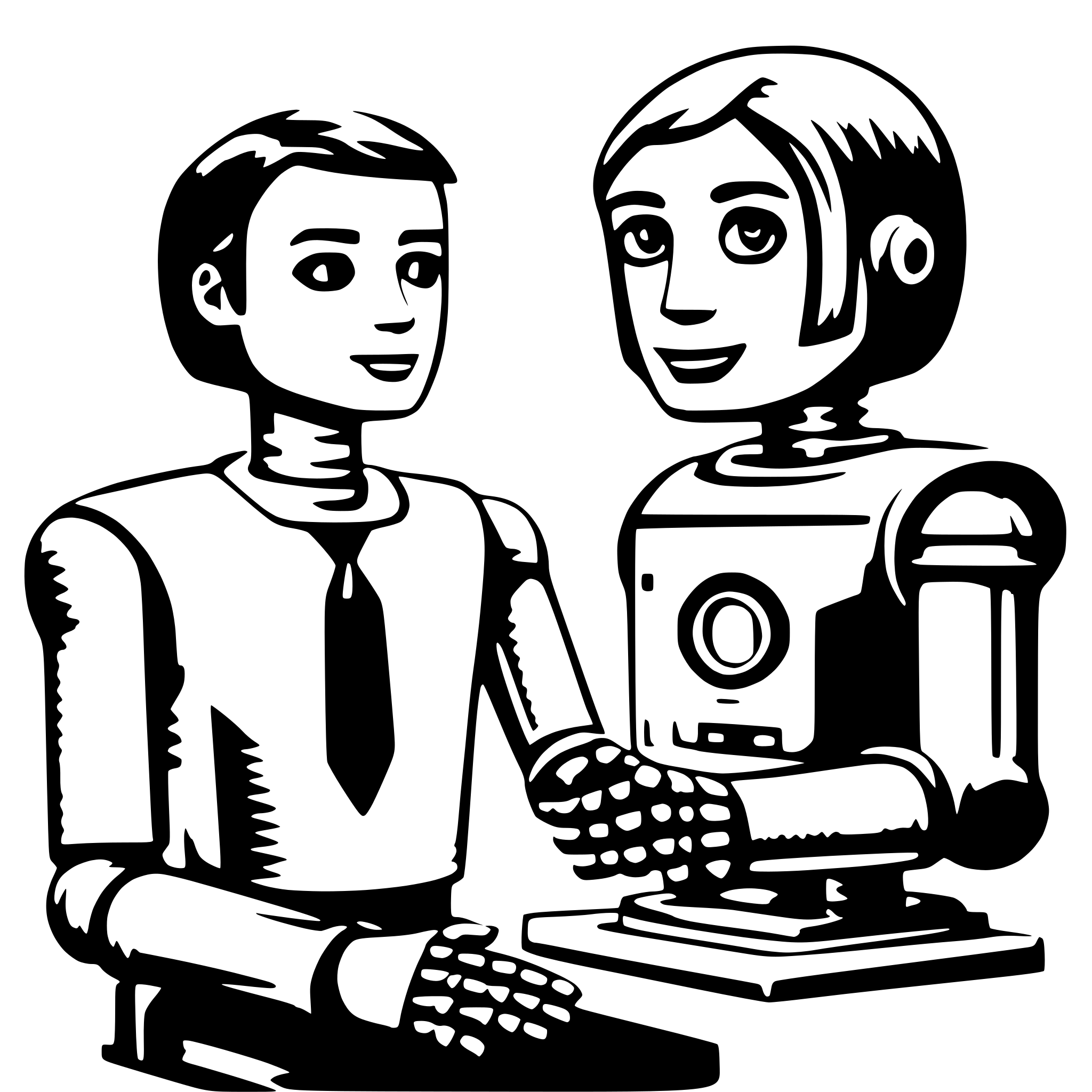 AI-generated SVG of 'A ai robot is teacher teaching a man'