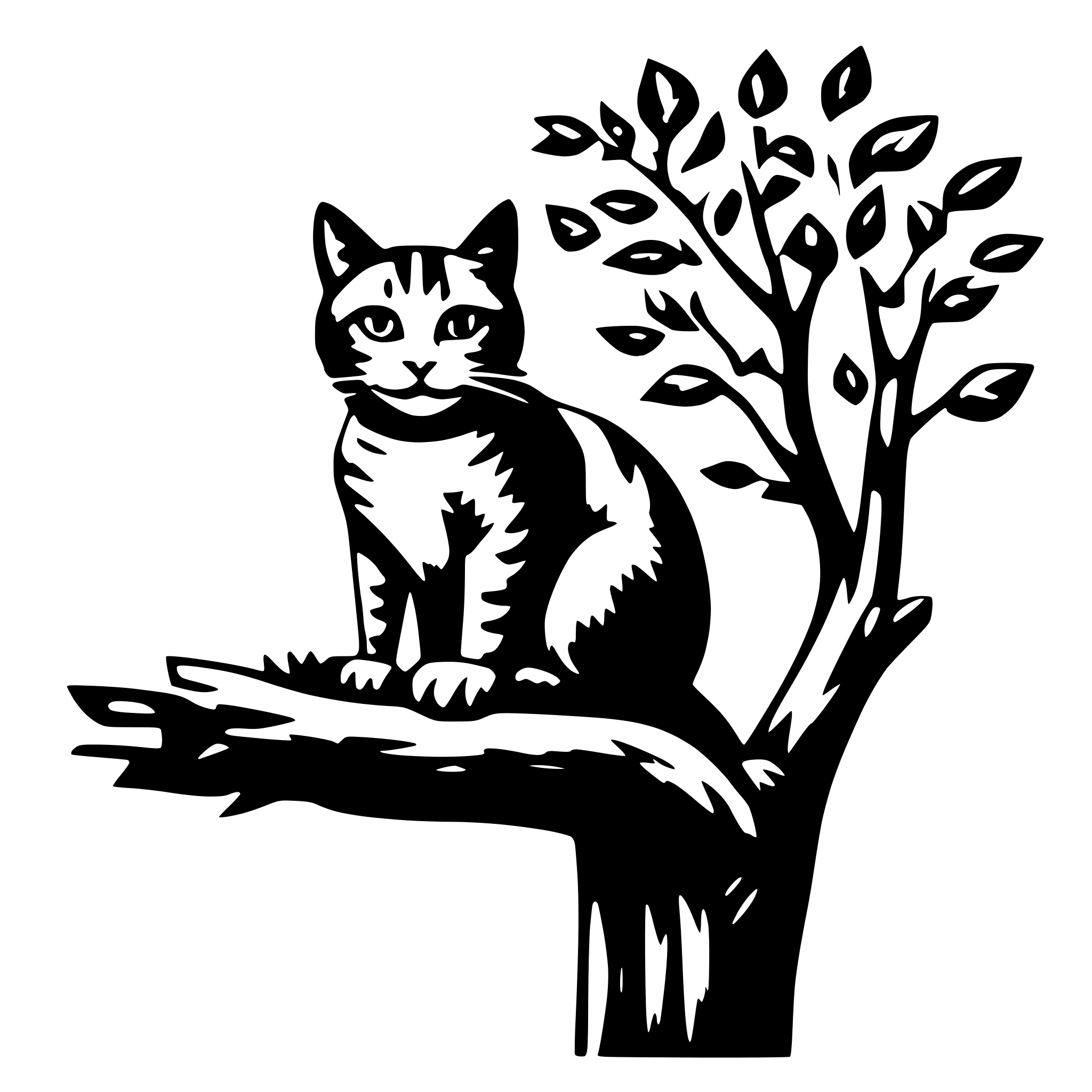 AI-generated SVG of 'cat on the tree'