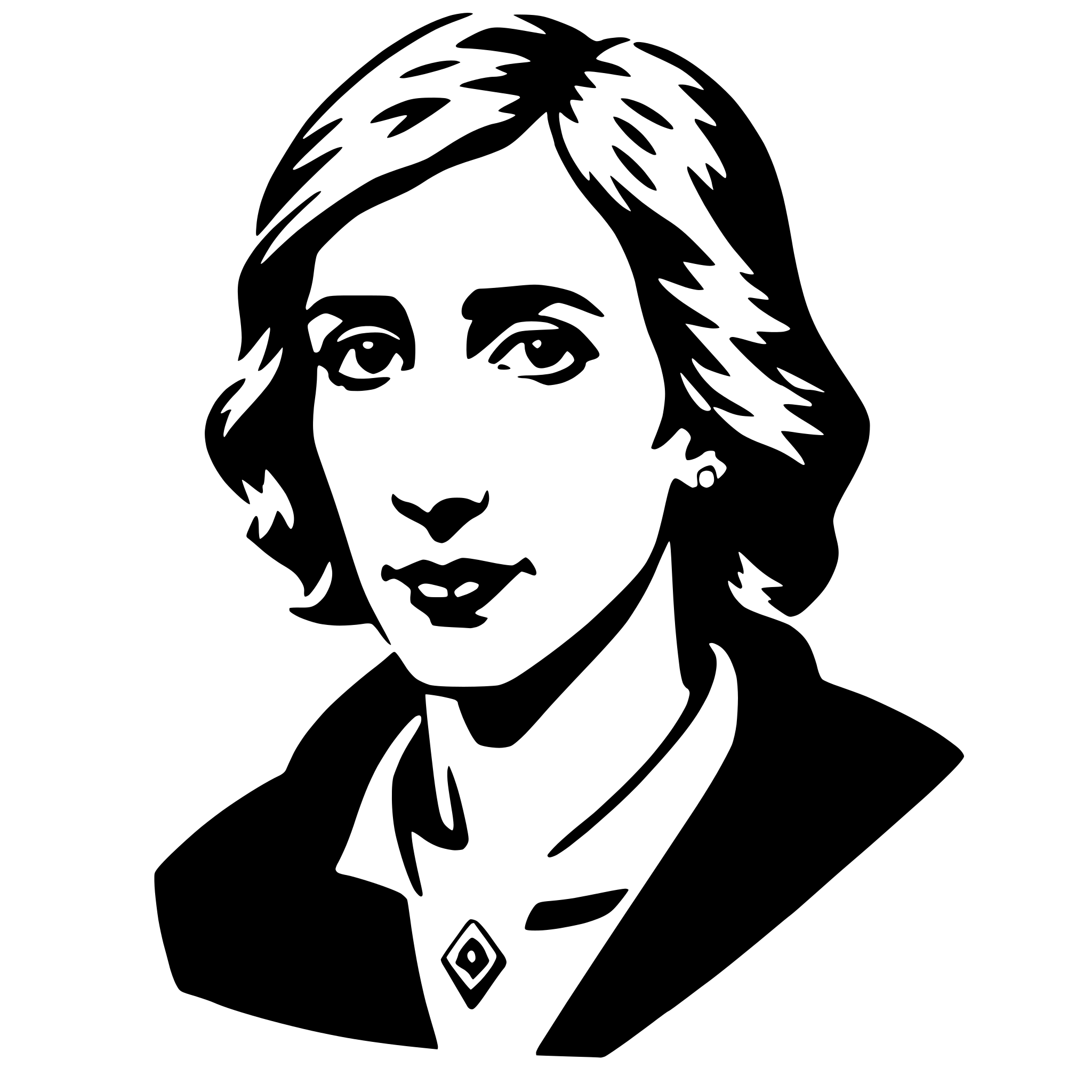 AI-generated SVG of a virginia woolf