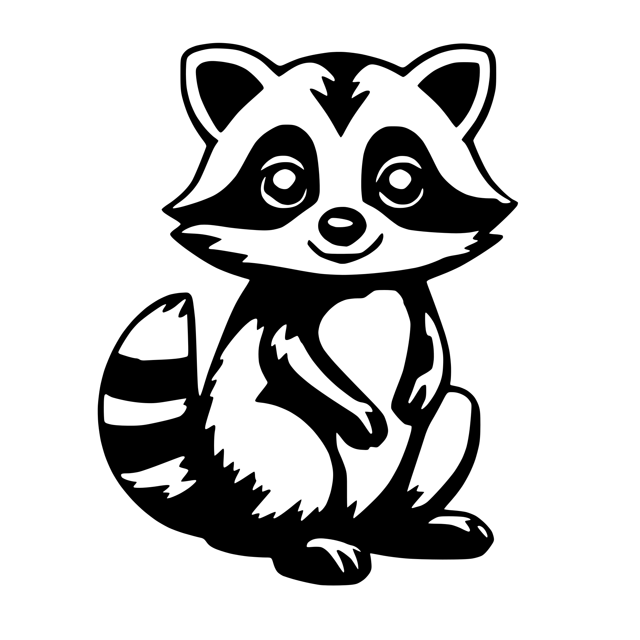 AI-generated SVG of 'cute raccoon cartoon'