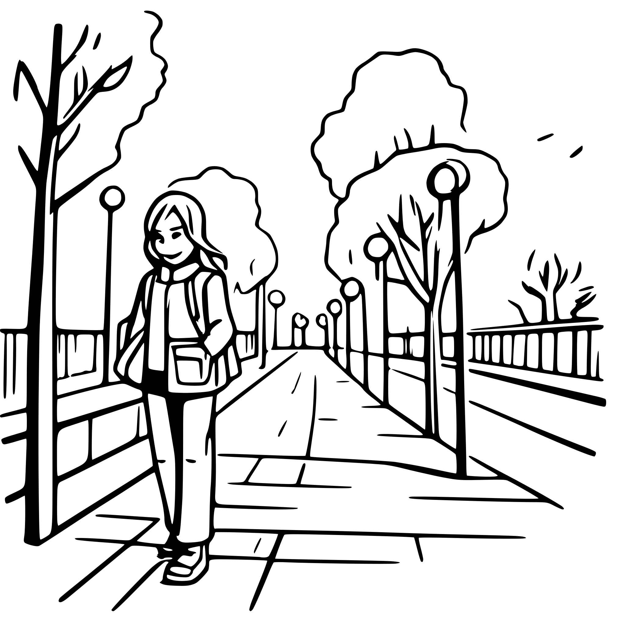 AI-generated SVG of a Pedestrian Movement: Dedicated walkways, shaded pathways, and green corridors ensure pedestrian safety and comfort.