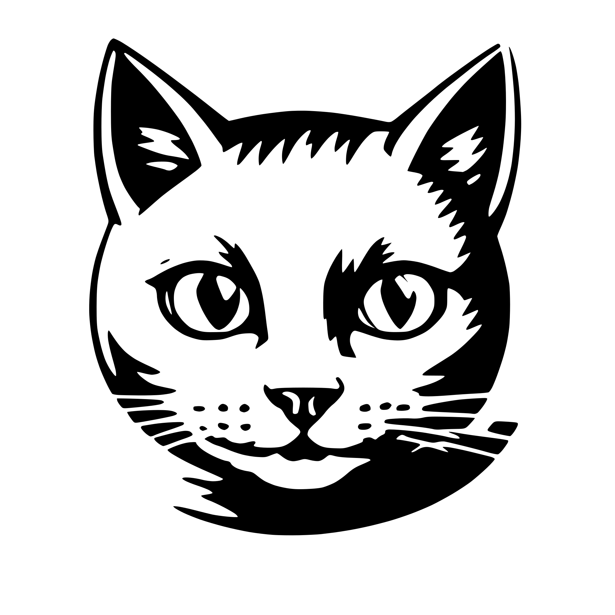 AI-generated SVG of a black cat face