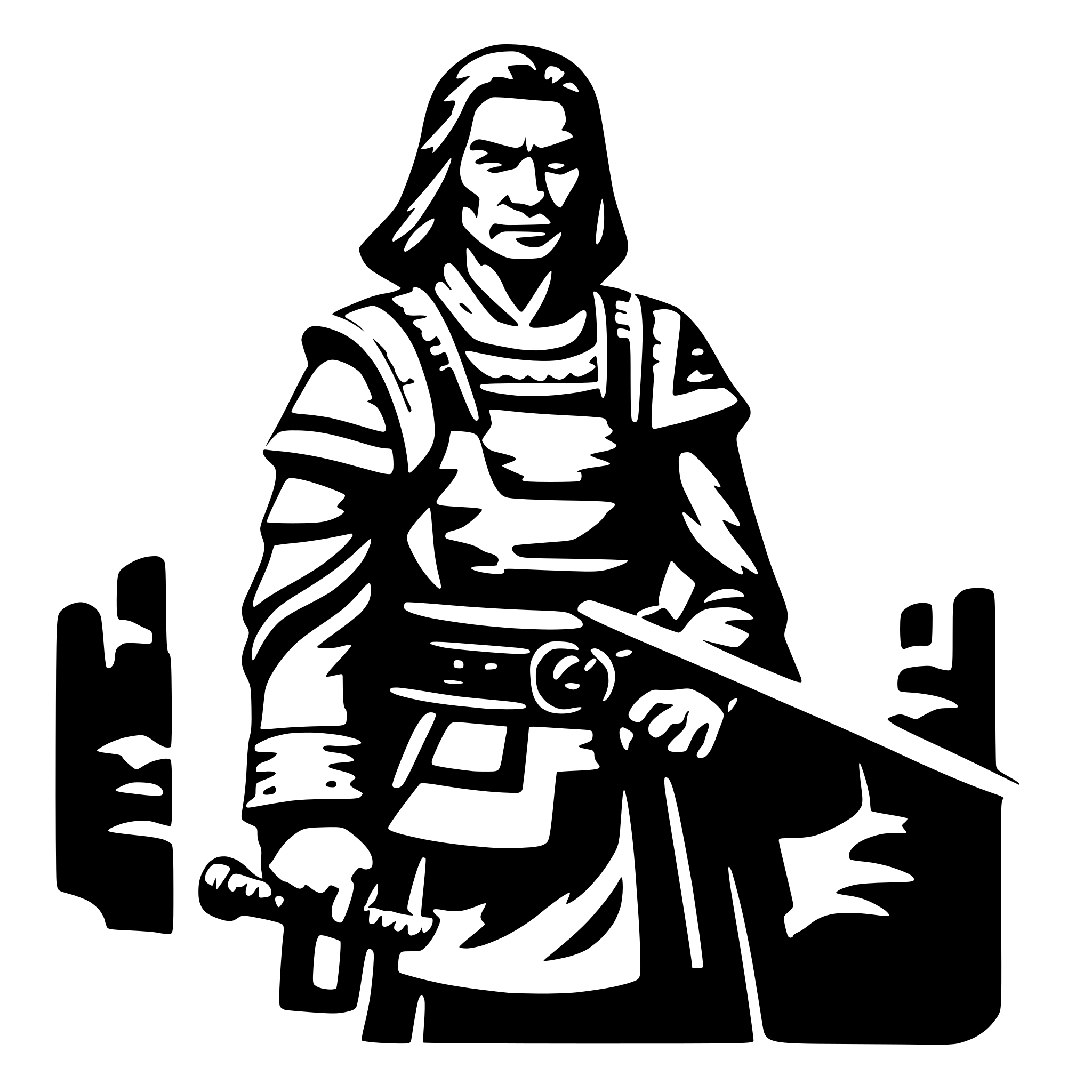 AI-generated SVG of a old samurai