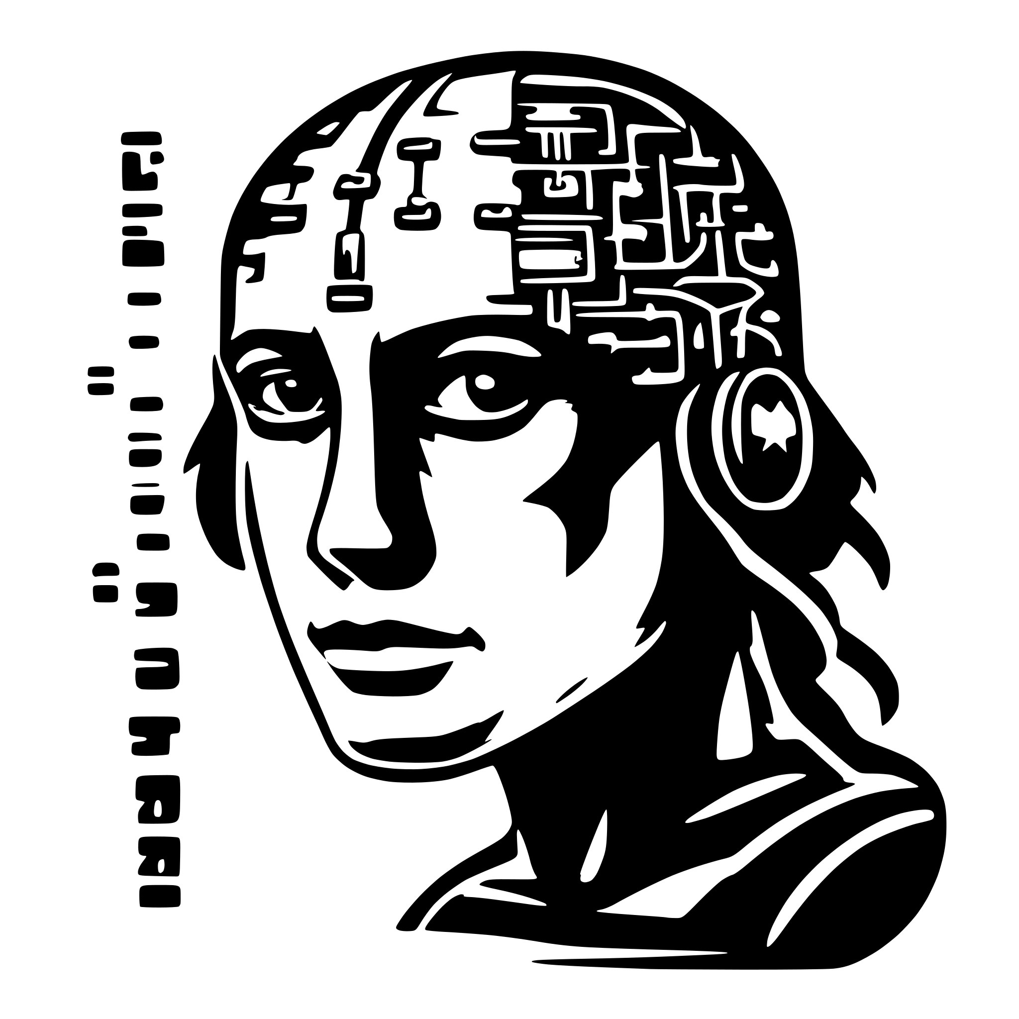AI-generated SVG of a hacker with brain circuit