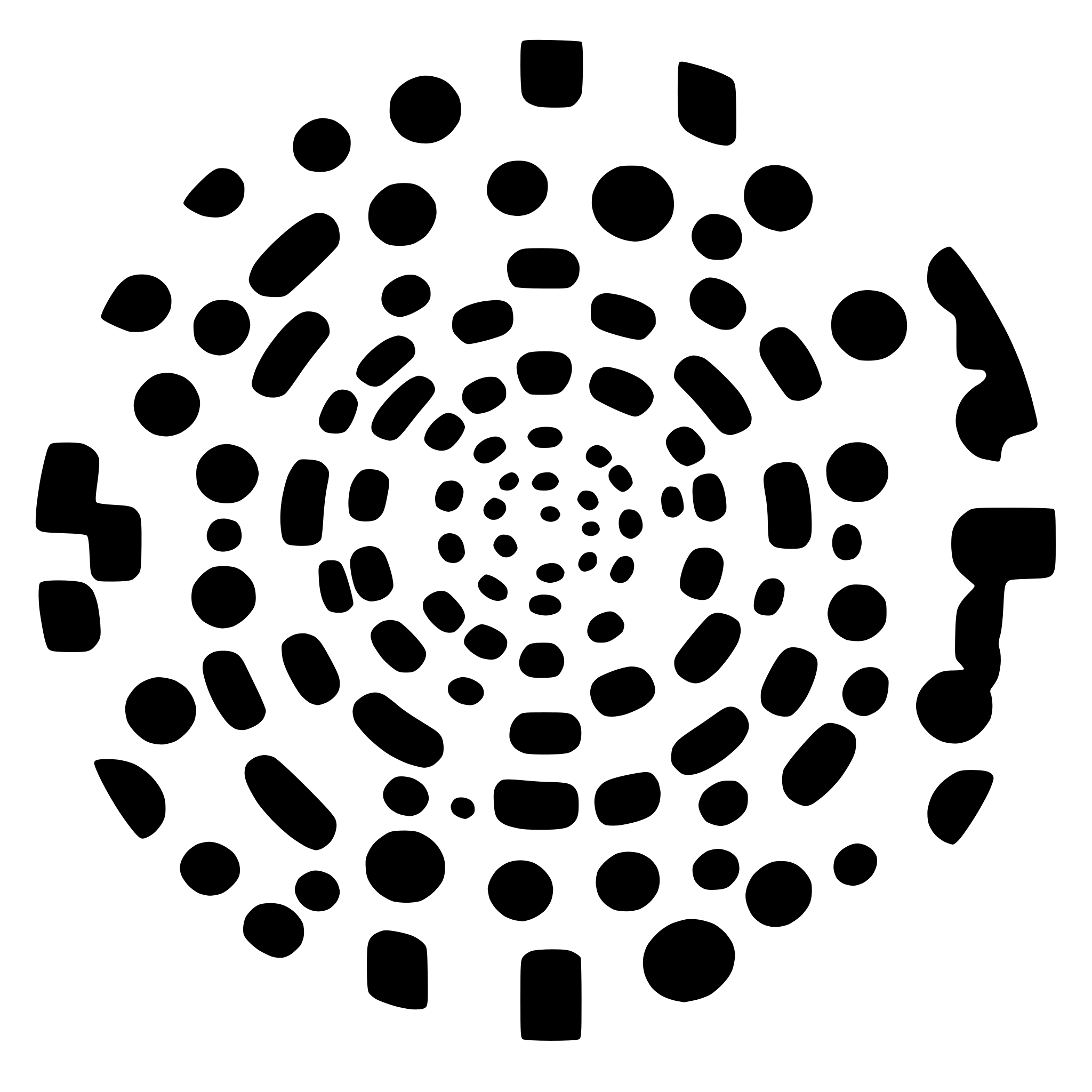 AI-generated SVG of a small 8 circles sround a big circle gobo
