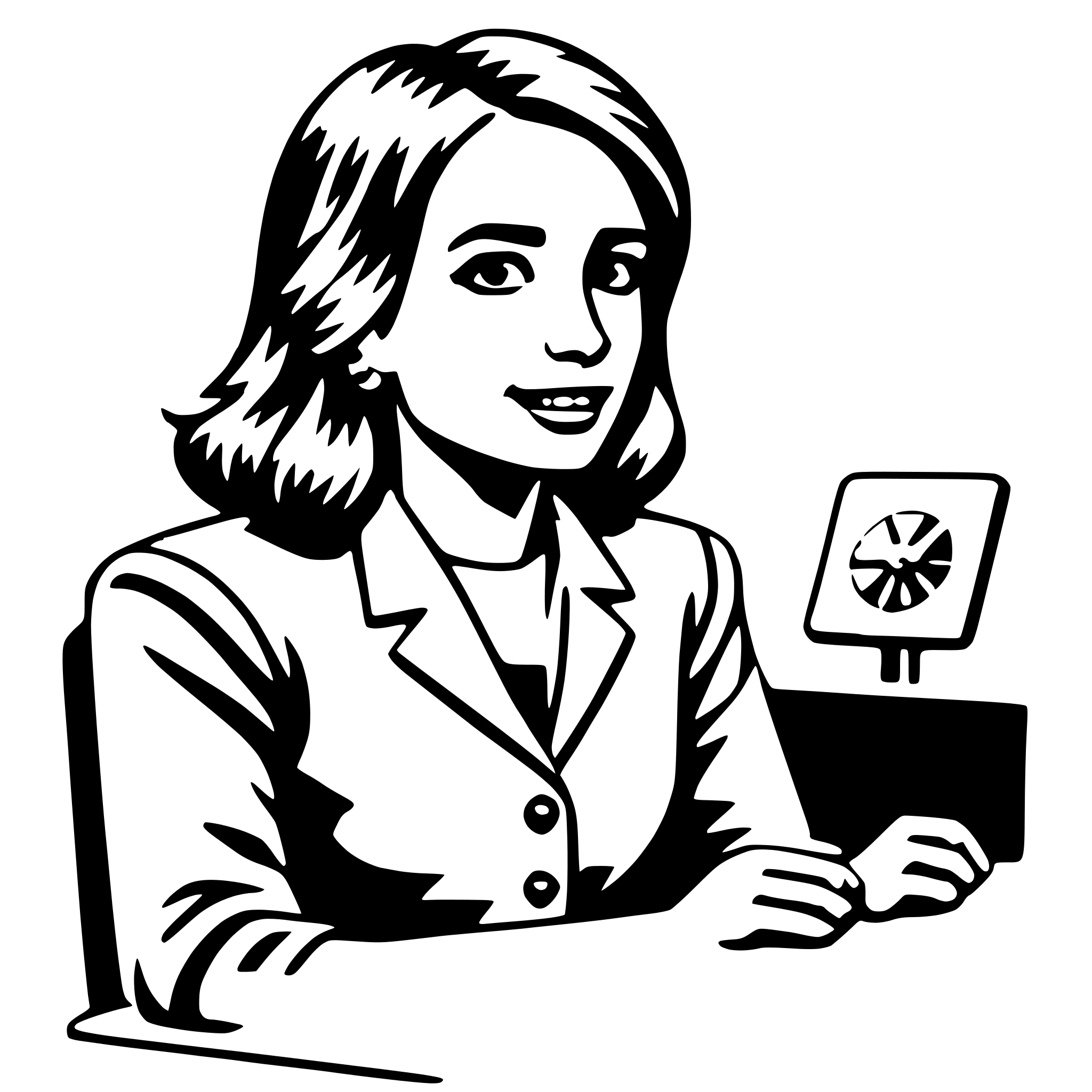AI-generated SVG of a receptionist