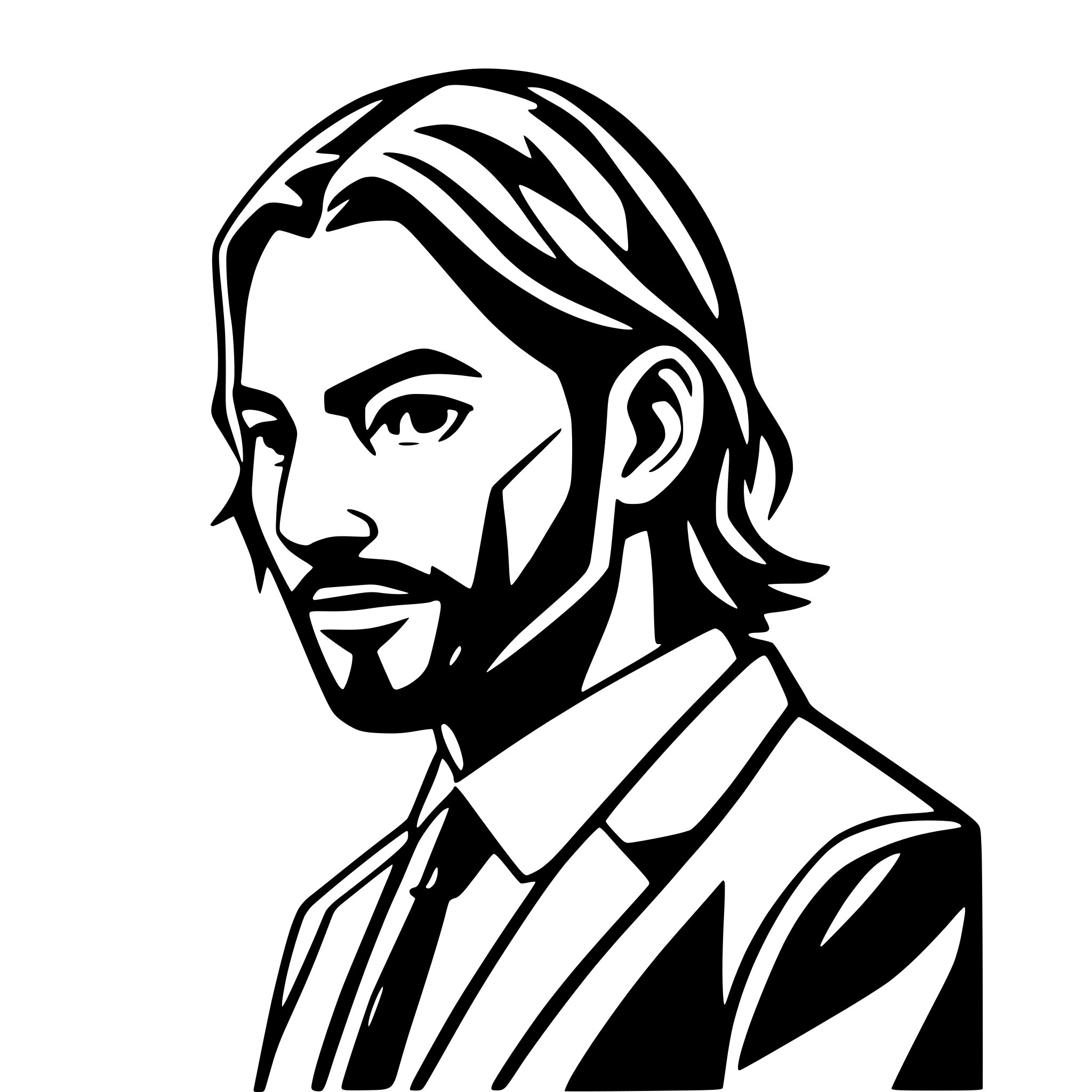 AI-generated SVG of 'generate John Wick one icon or svg for genres in movie and serial watch site'