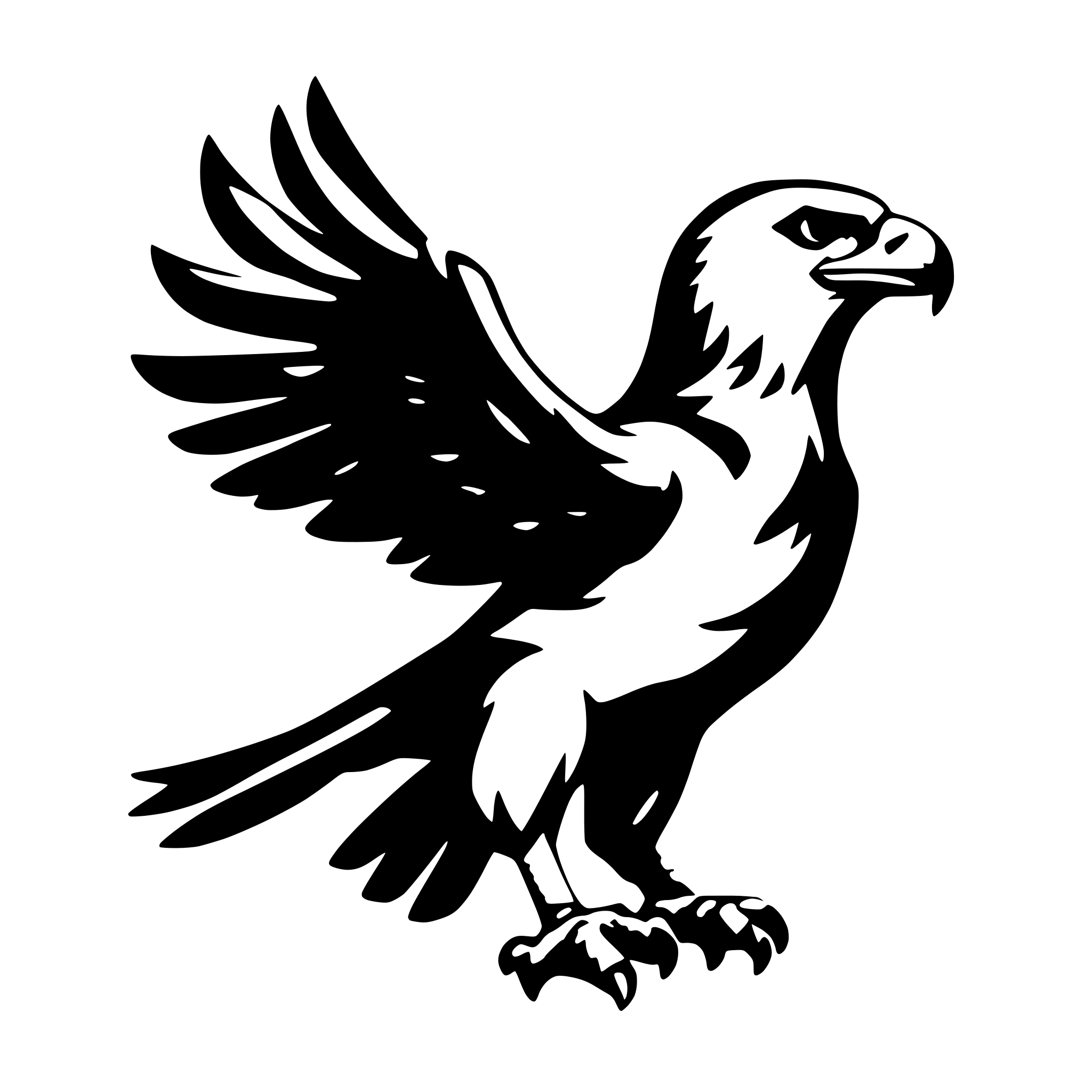 AI-generated SVG of a eagle, outline