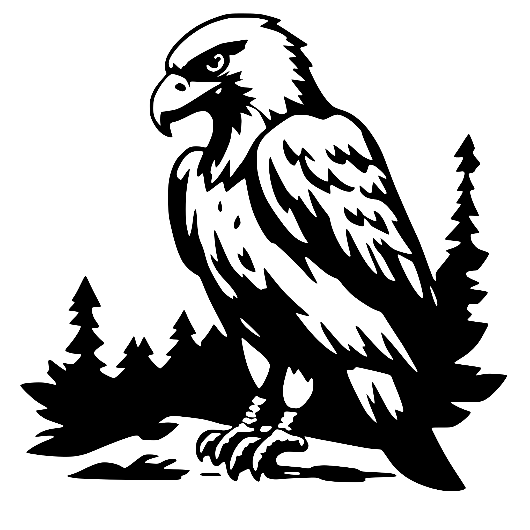 AI-generated SVG of 'eagle, outline'