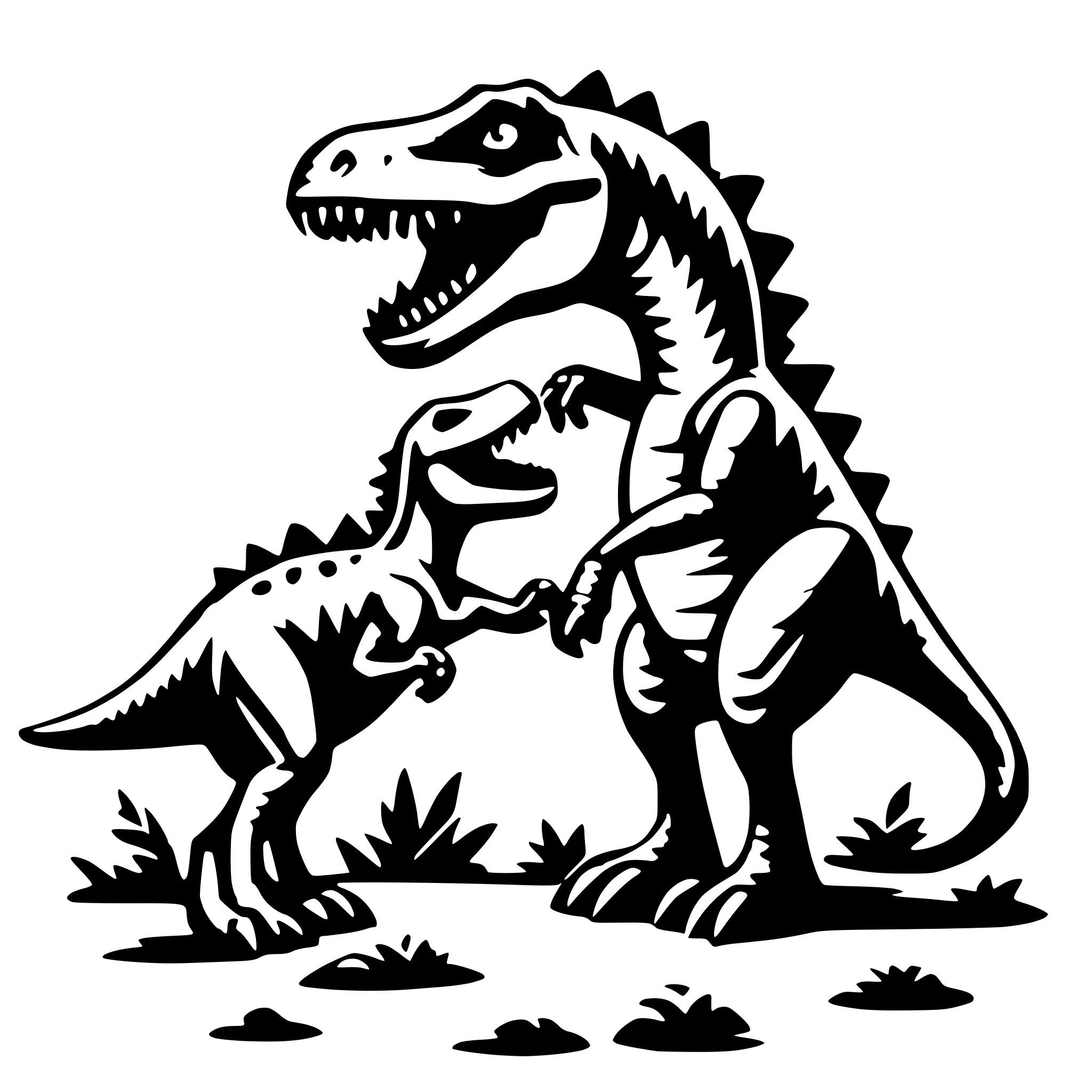 AI-generated SVG of a dinosaurs fighting