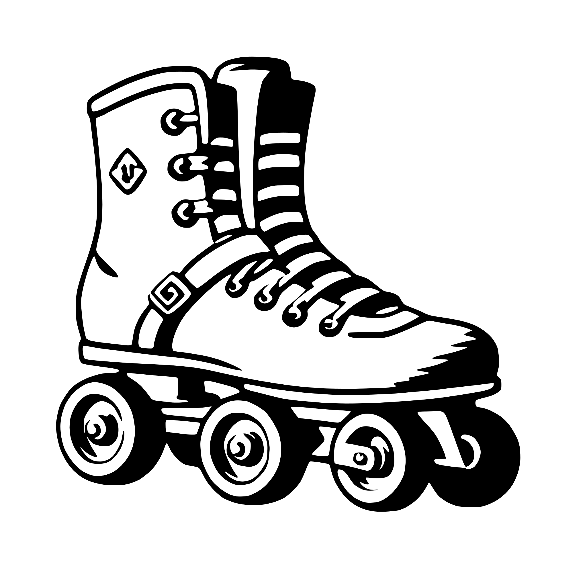 AI-generated SVG of 'rollerblades'