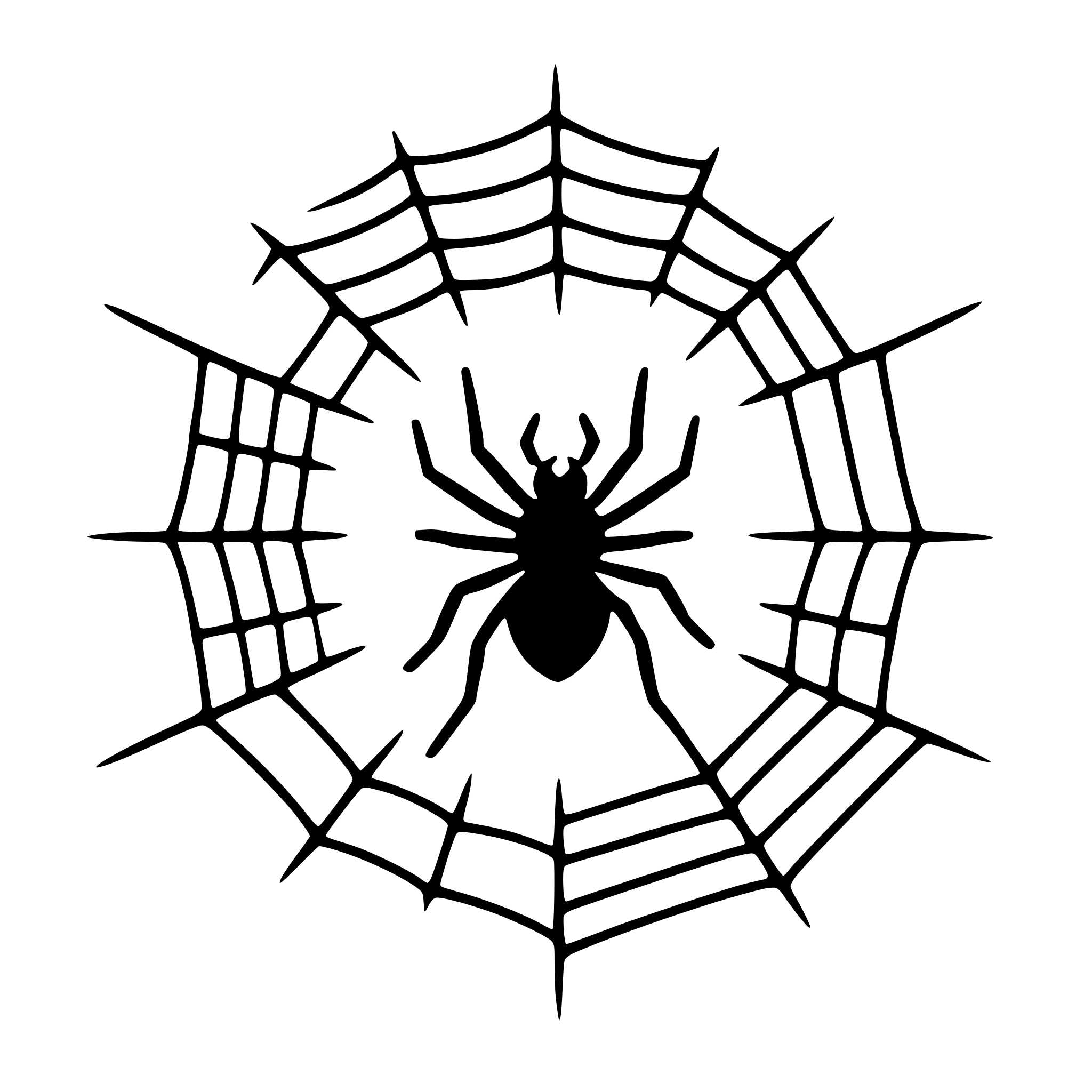 AI-generated SVG of a a spider in a web