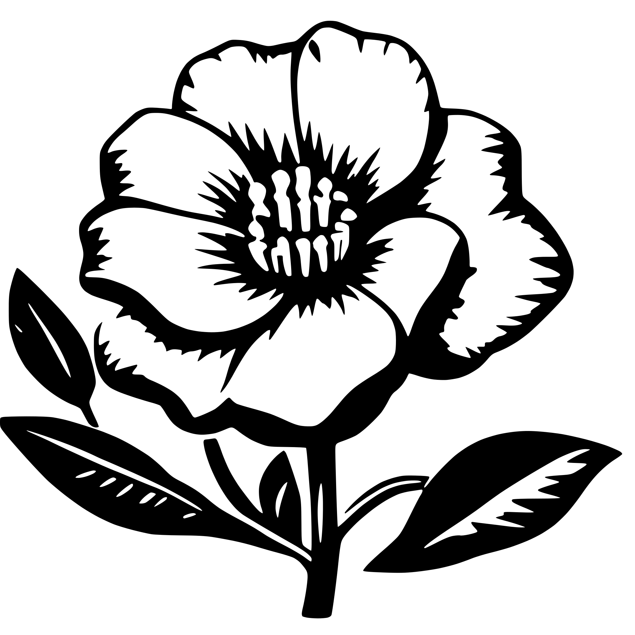 AI-generated SVG of a tropical single flower head