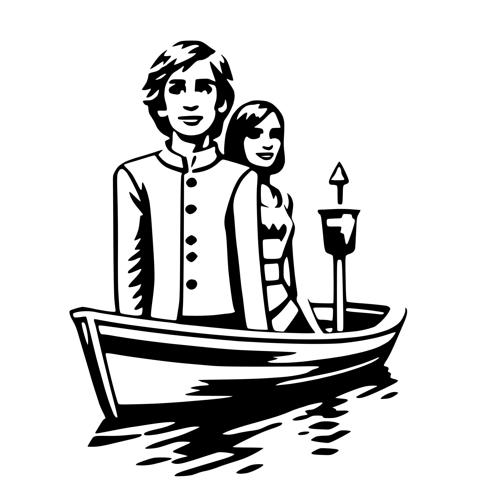 AI-generated SVG of 'couple on a boat'