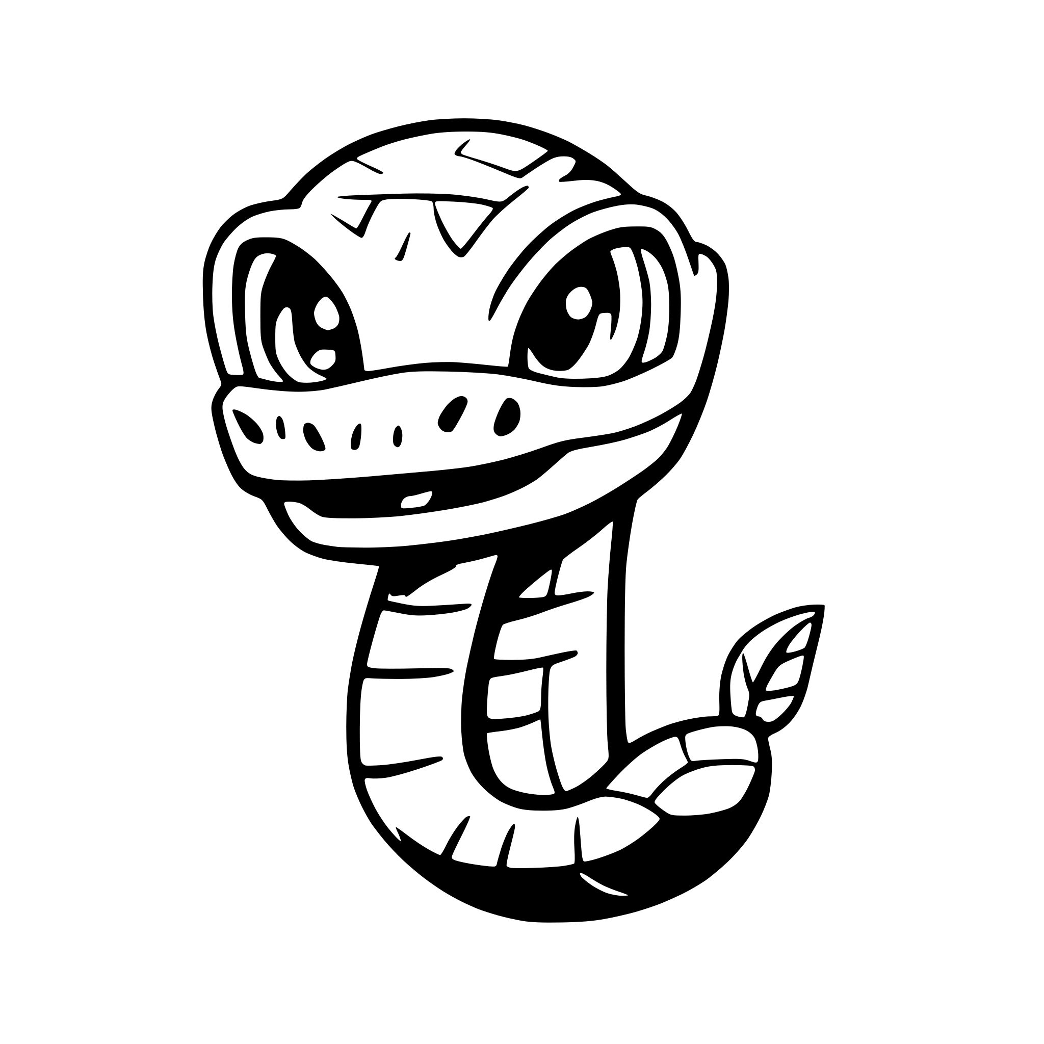 AI-generated SVG of a snake face frontal