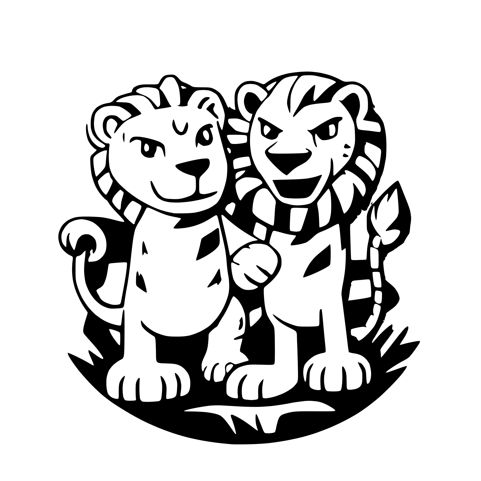 AI-generated SVG of a lion, fight, tiger