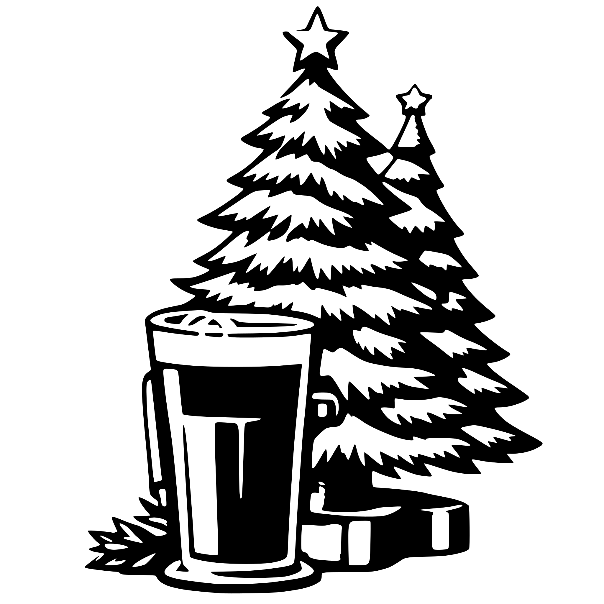 AI-generated SVG of 'christmas tree holding beer'