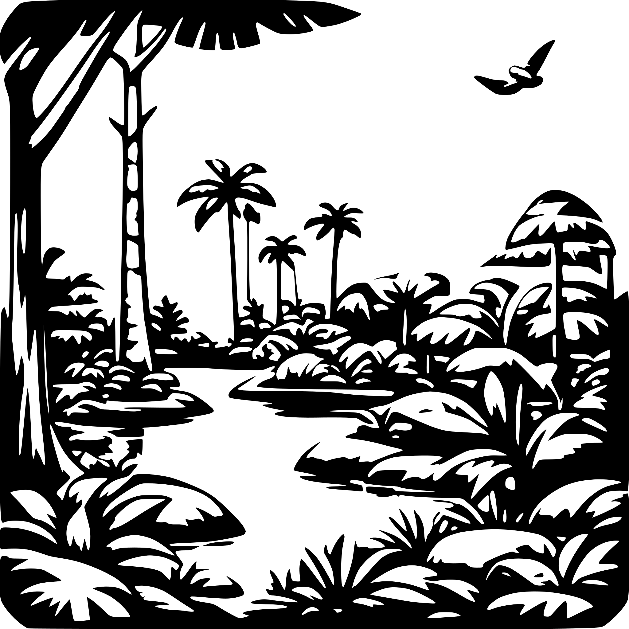 AI-generated SVG of a jungle animals ecosystem