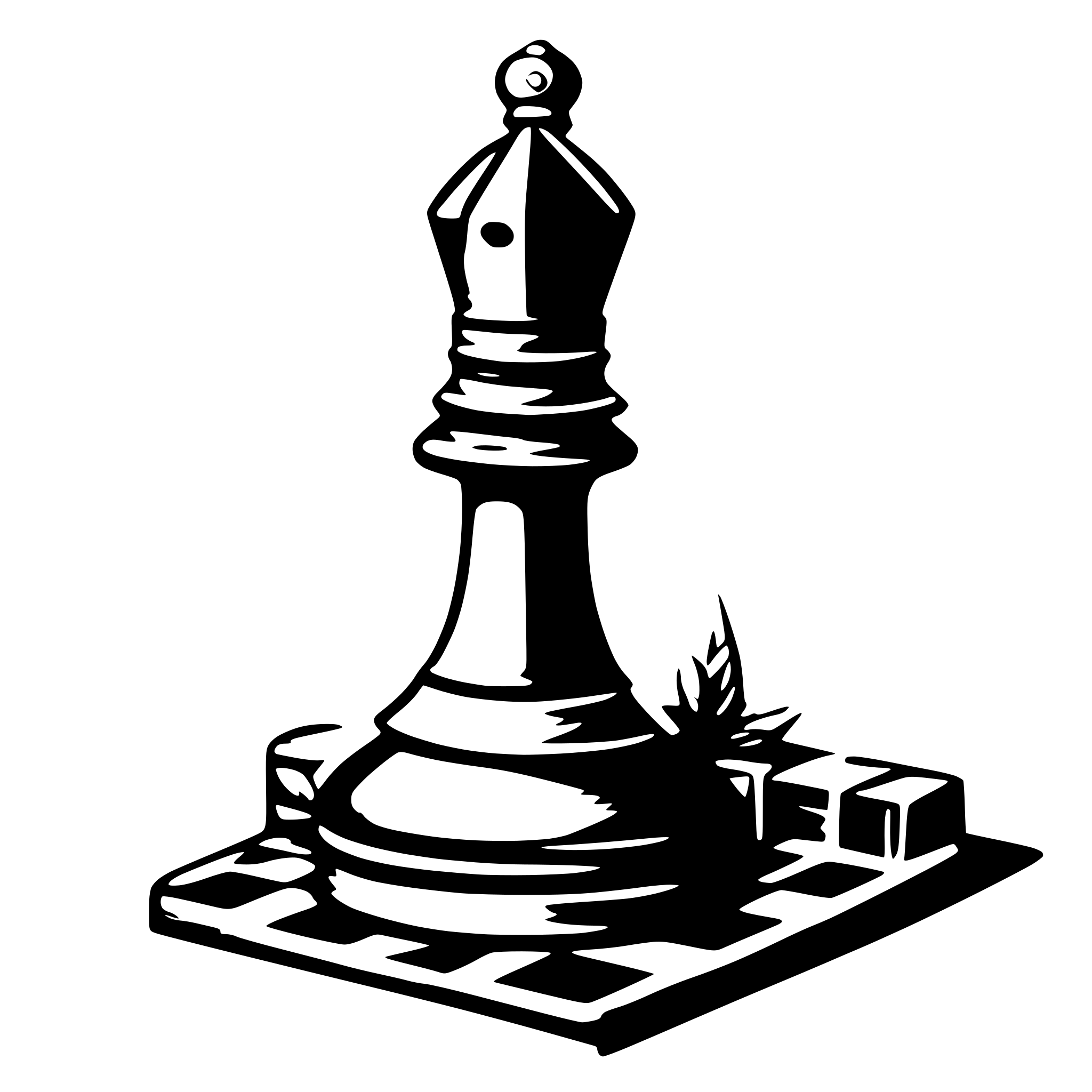 AI-generated SVG of 'simple chess pawn with aking crown'