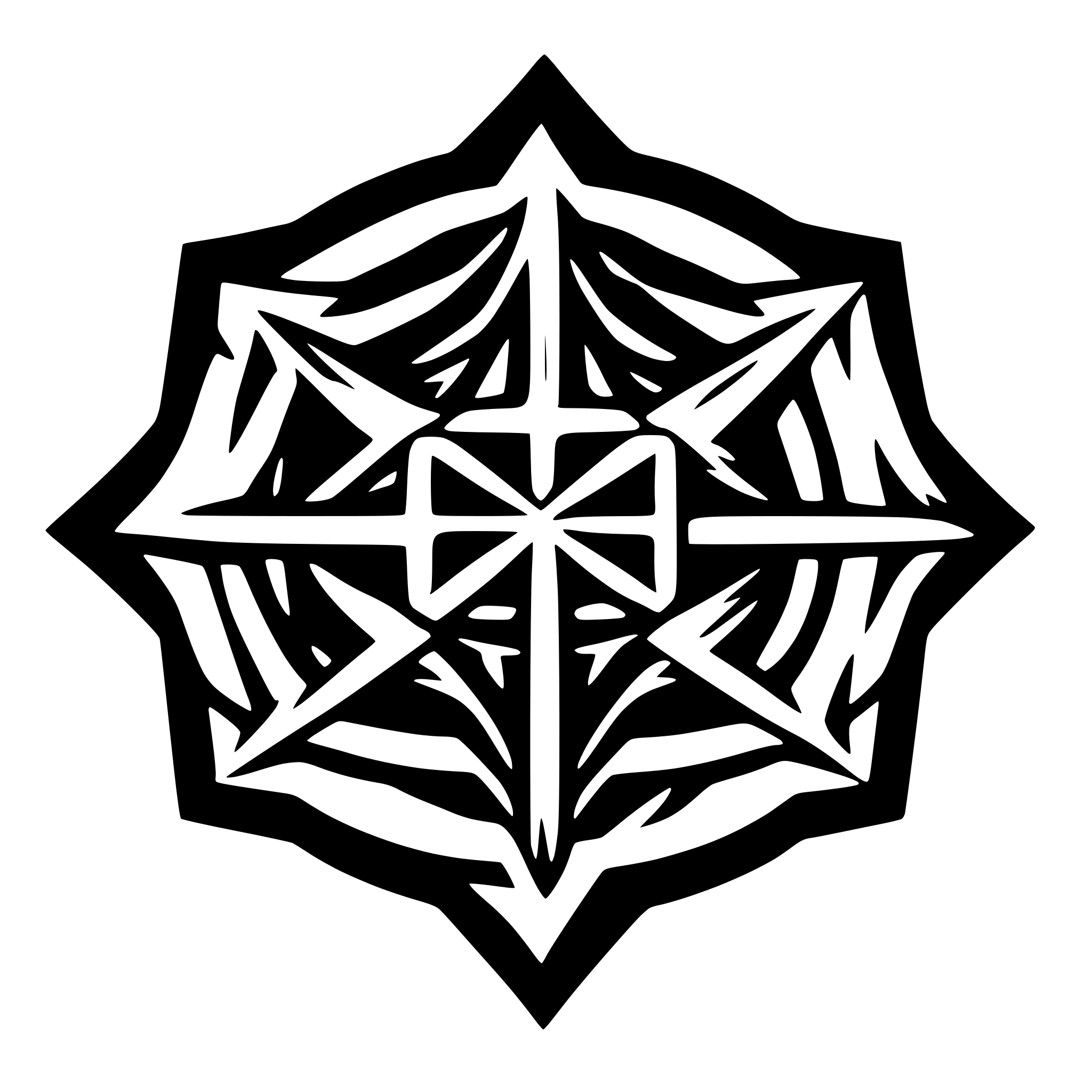 AI-generated SVG of a logo with sharp lines and sacred geometry