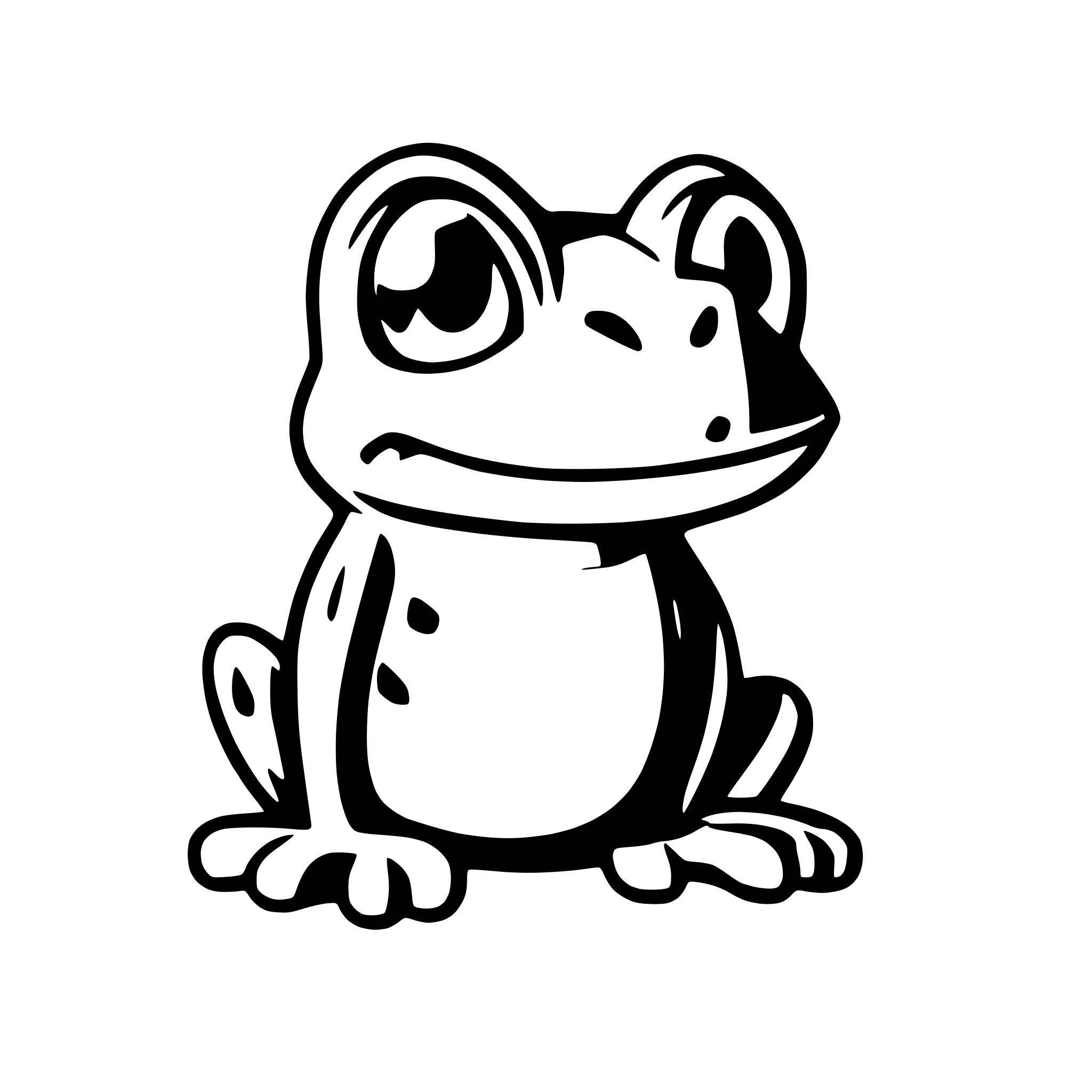 AI-generated SVG of 'side profile of a frog'