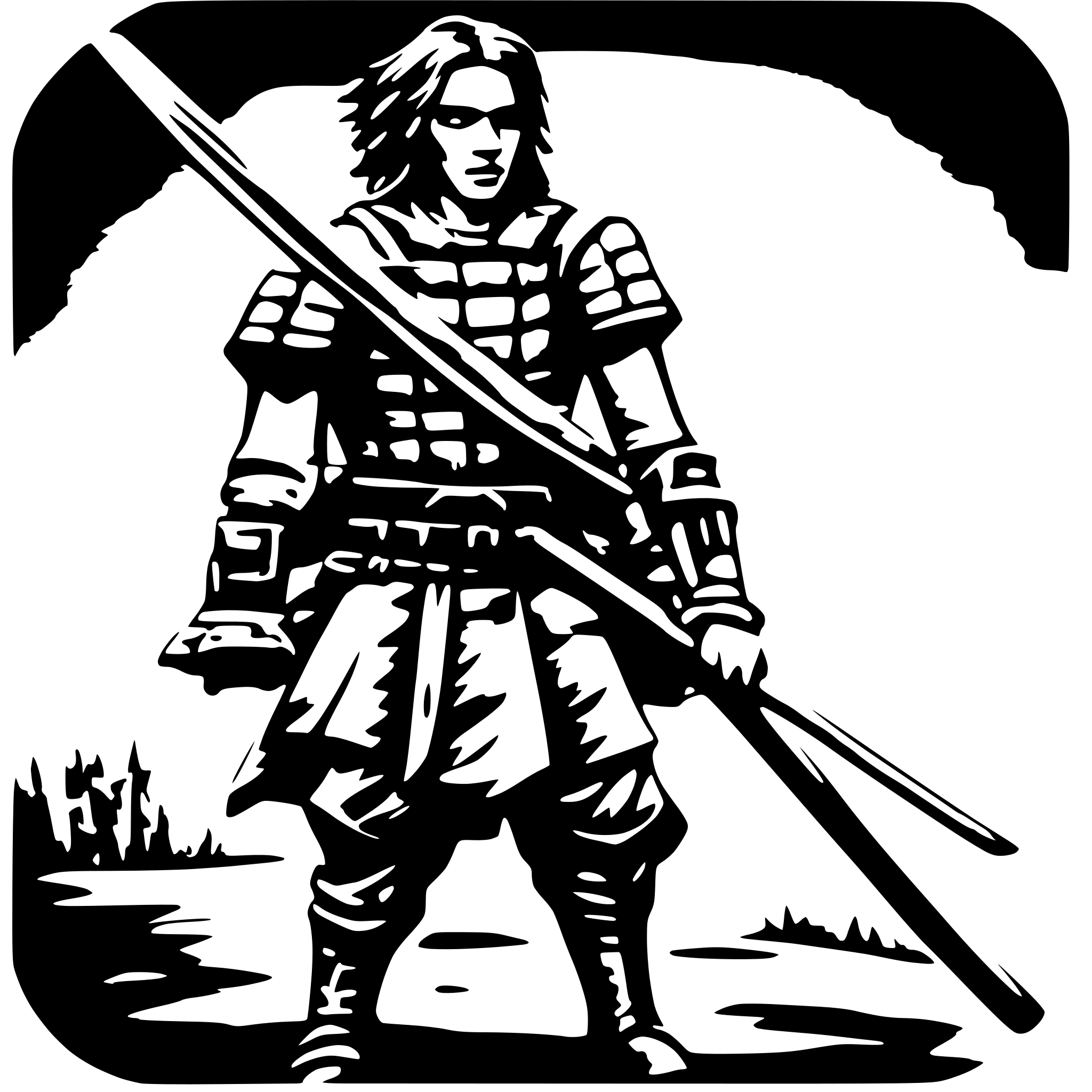 AI-generated SVG of a a samurai with katana