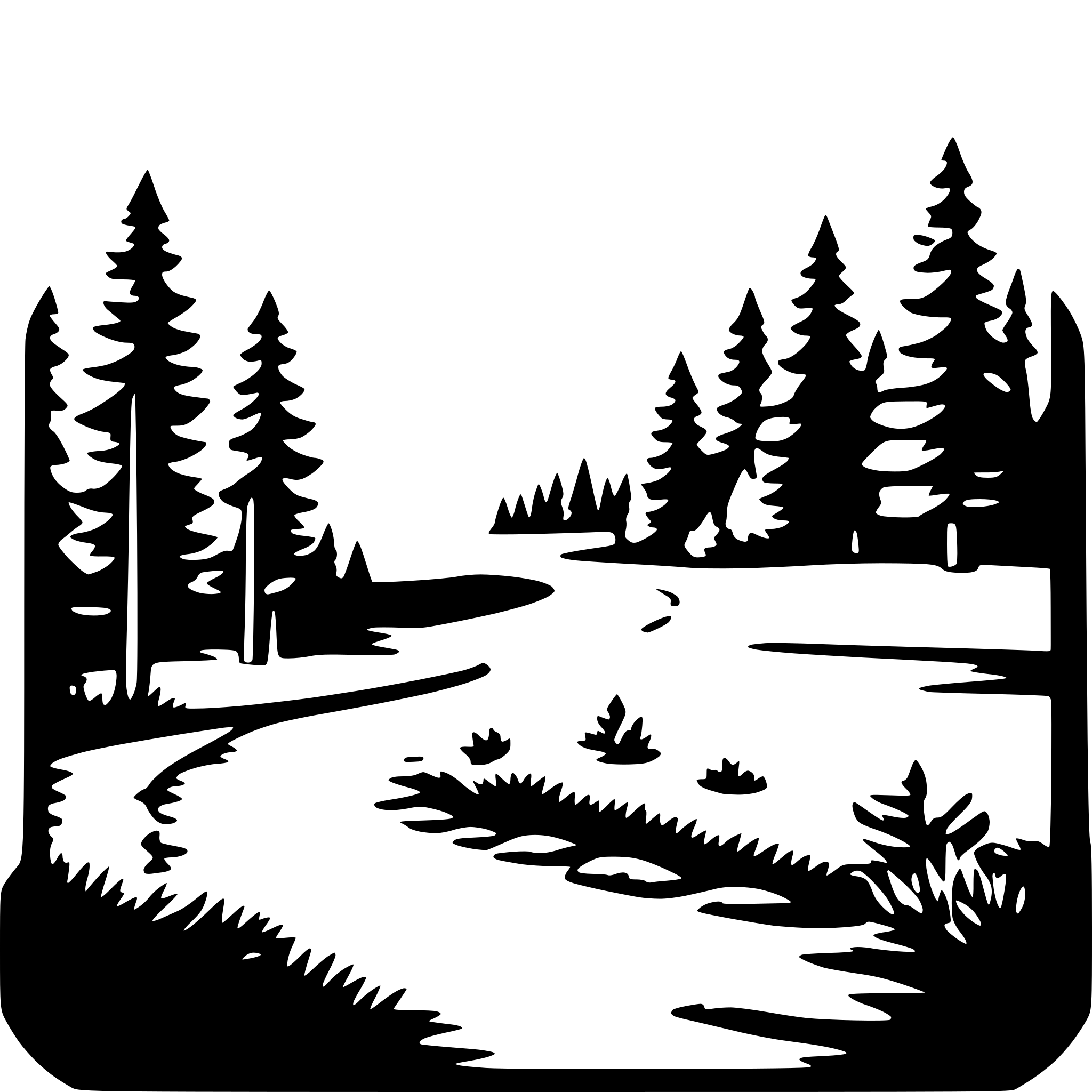 AI-generated SVG of a wilderness adventure