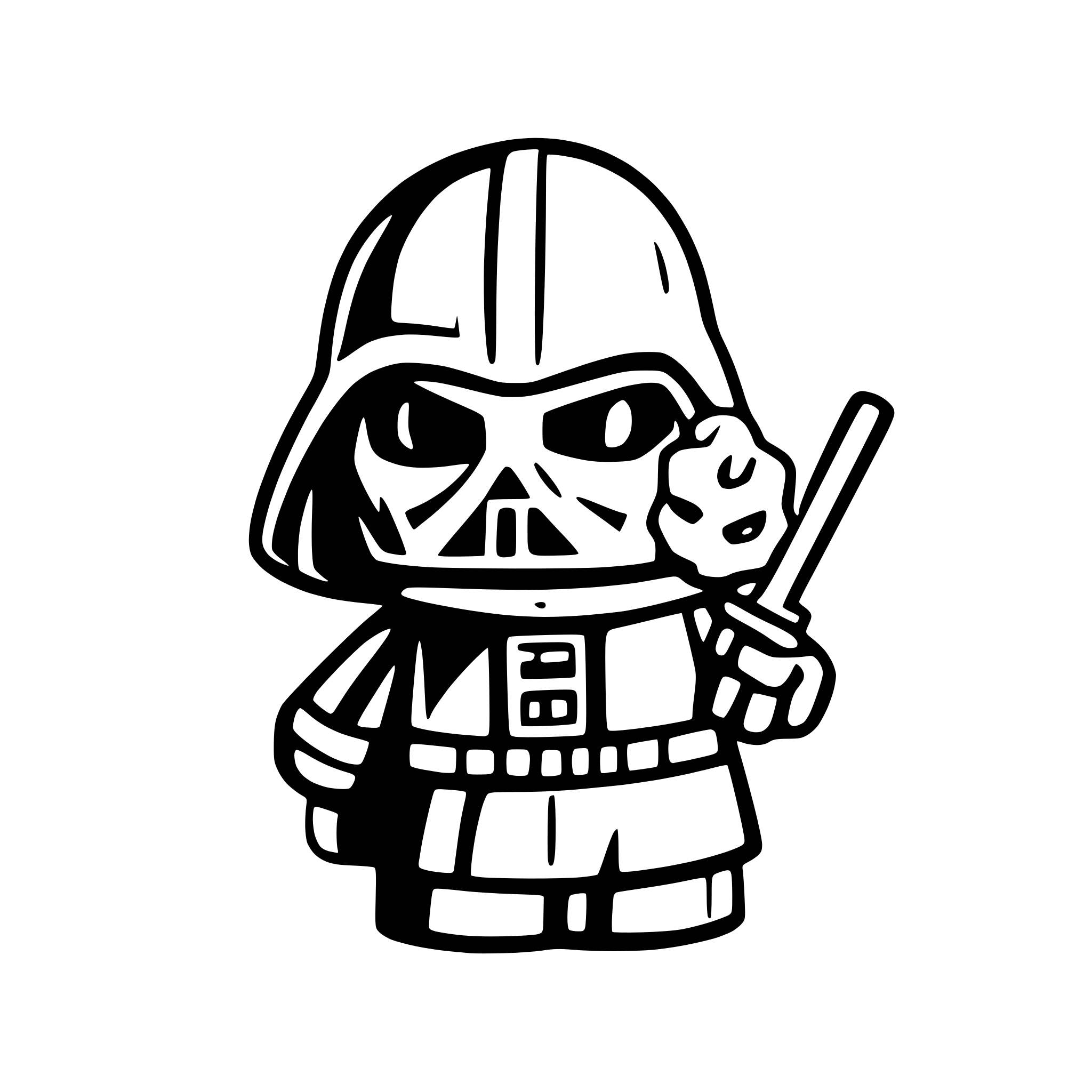 AI-generated SVG of 'darth vader and hello kitty'
