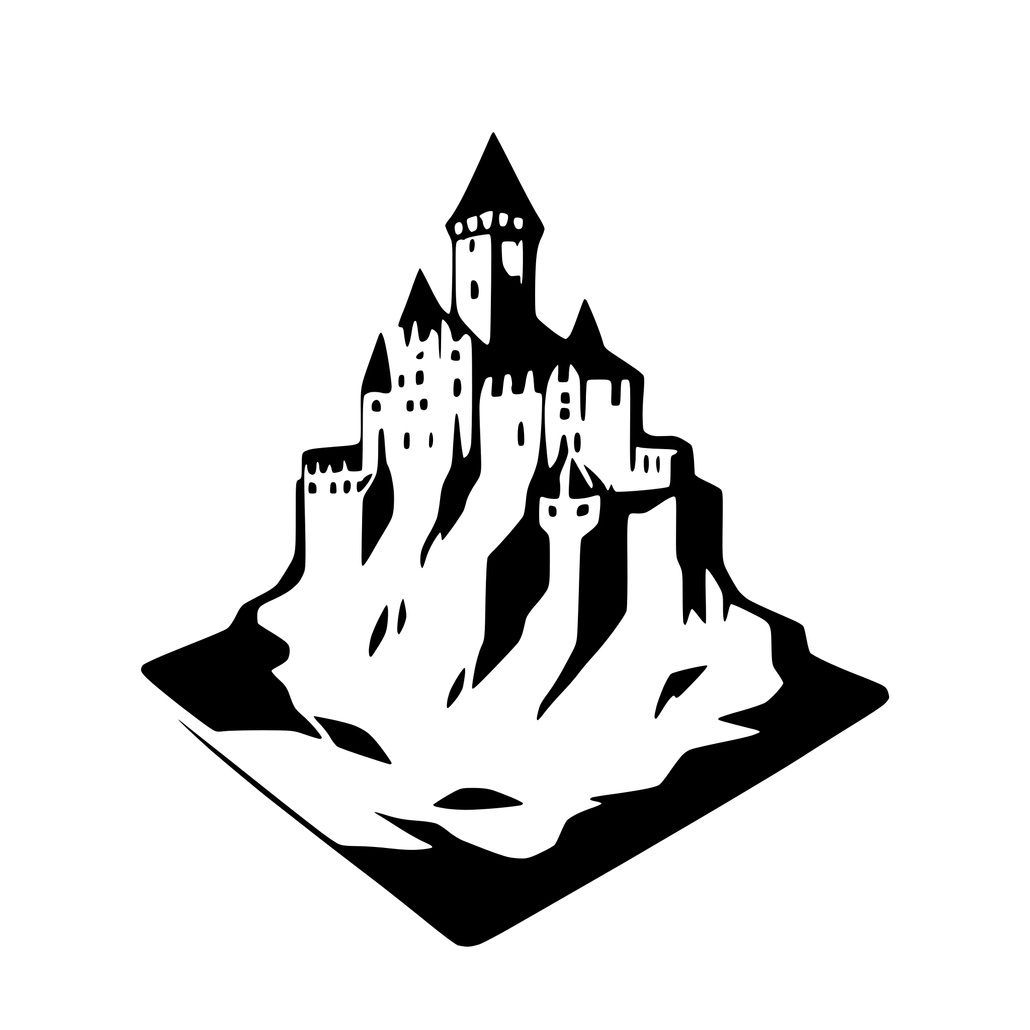 AI-generated SVG of a castle on a cliff edge