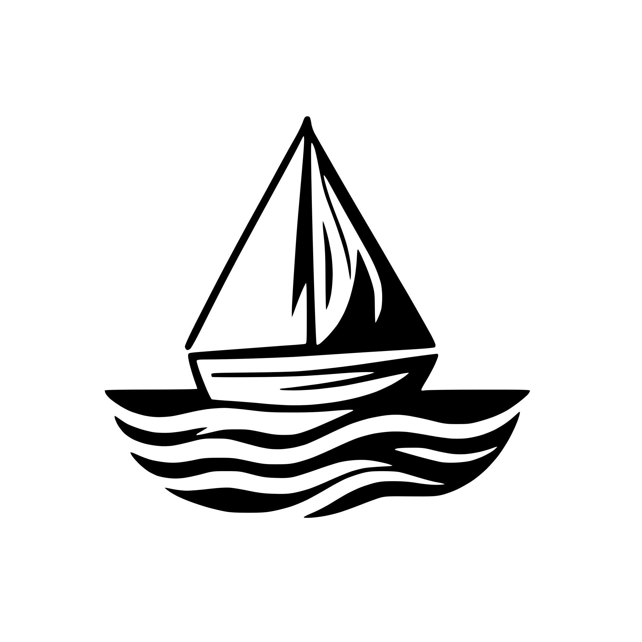 AI-generated SVG of a minimalist sailboat with waves