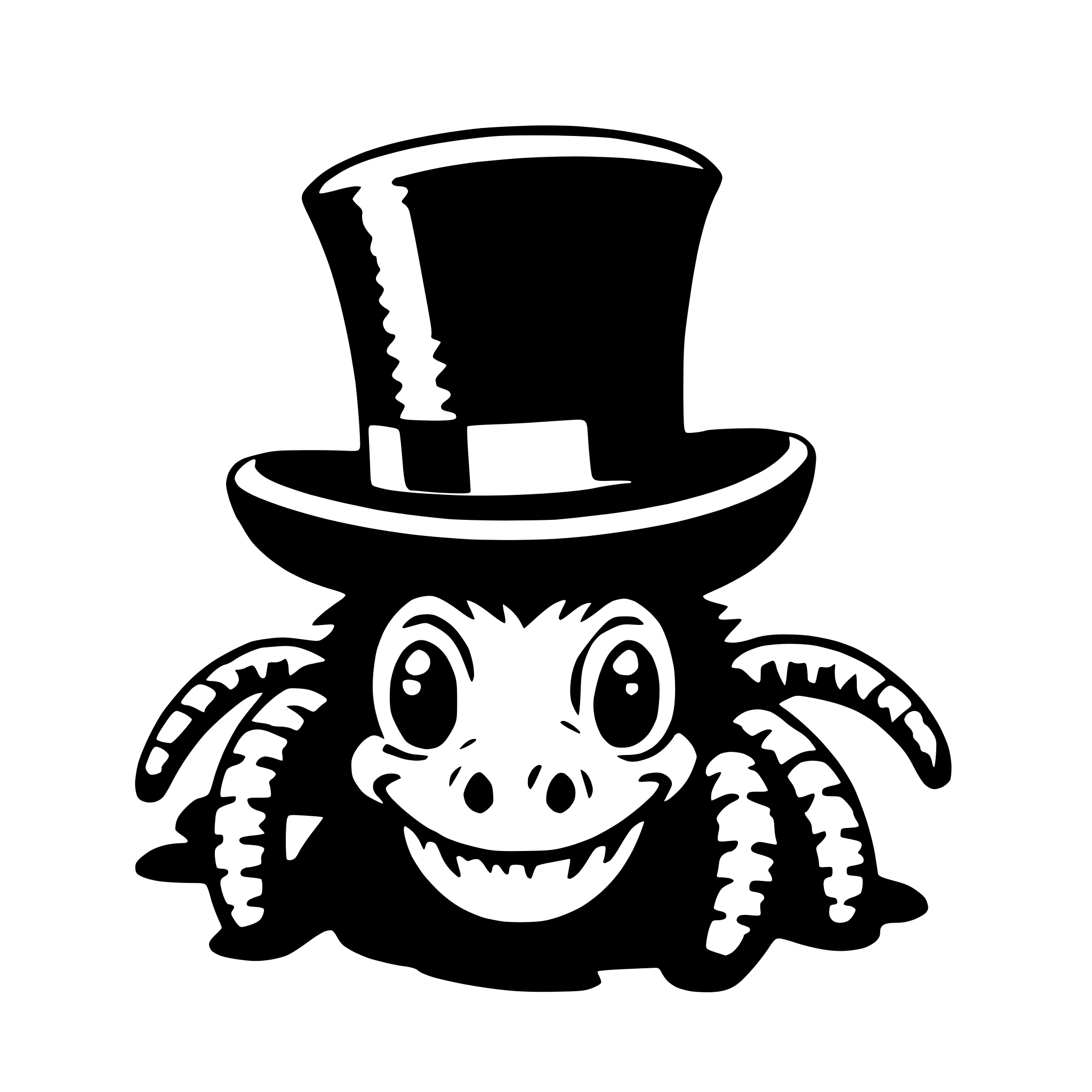 AI-generated SVG of 'tarantula with top hat'