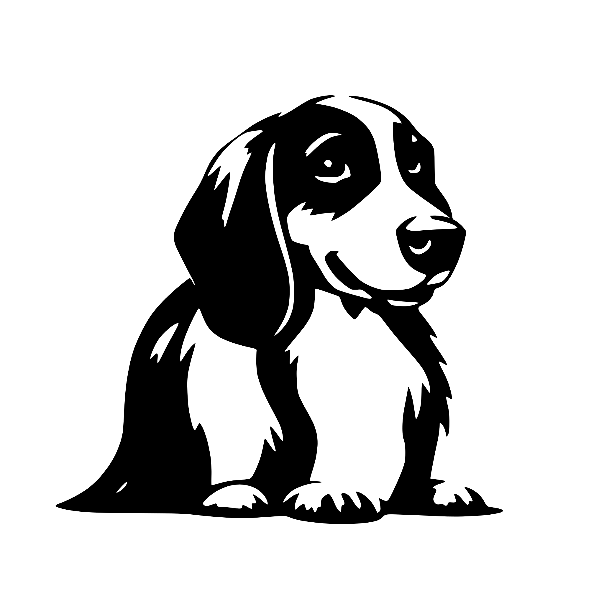 AI-generated SVG of a dog with wagging tail