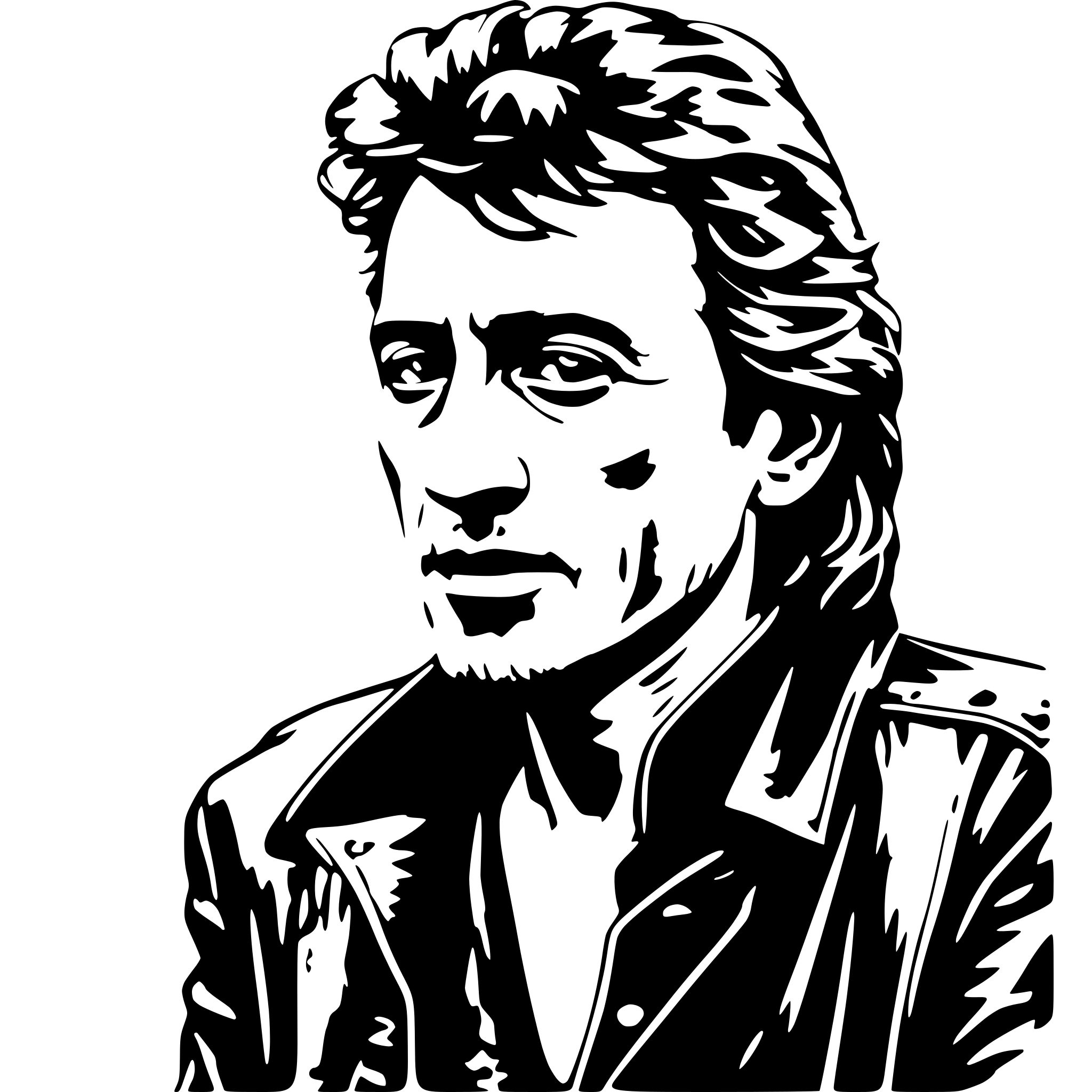 AI-generated SVG of a Johnny Halliday