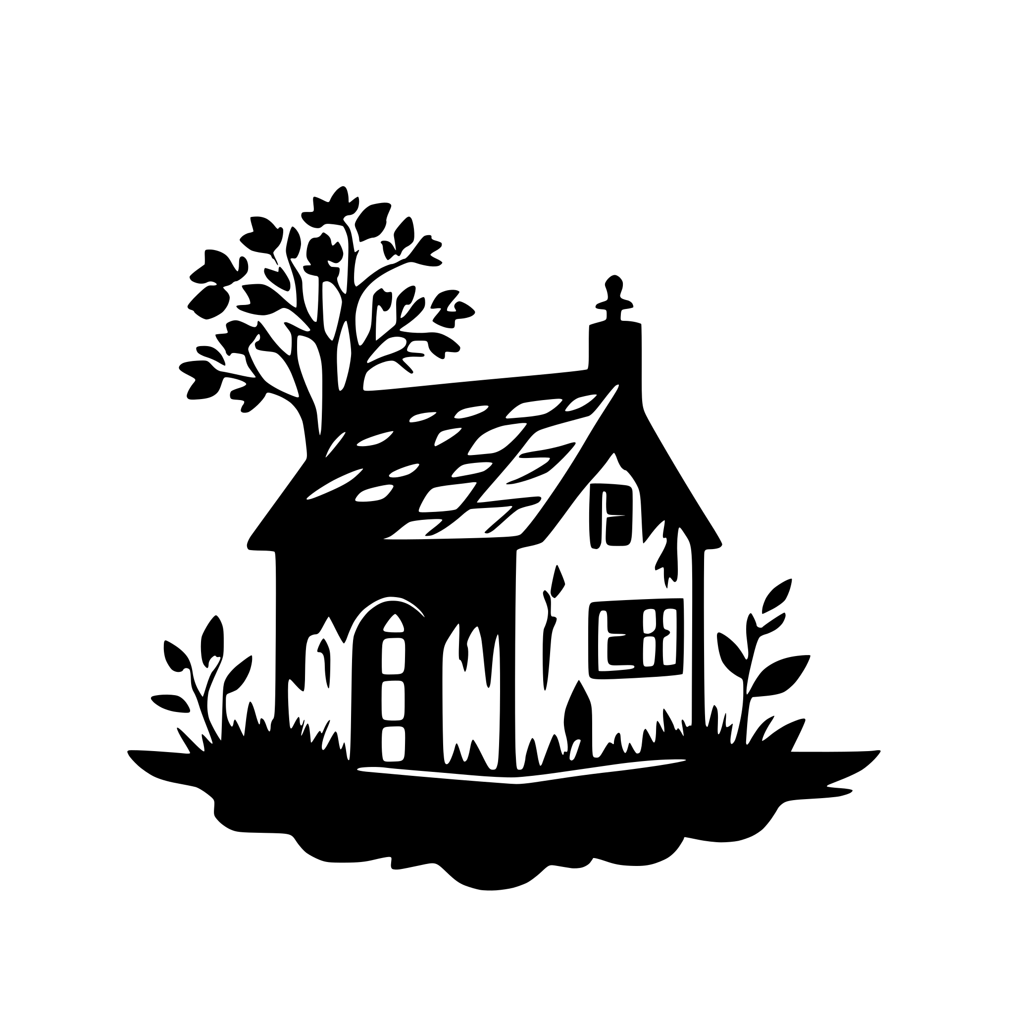 AI-generated SVG of a rustic country cottage