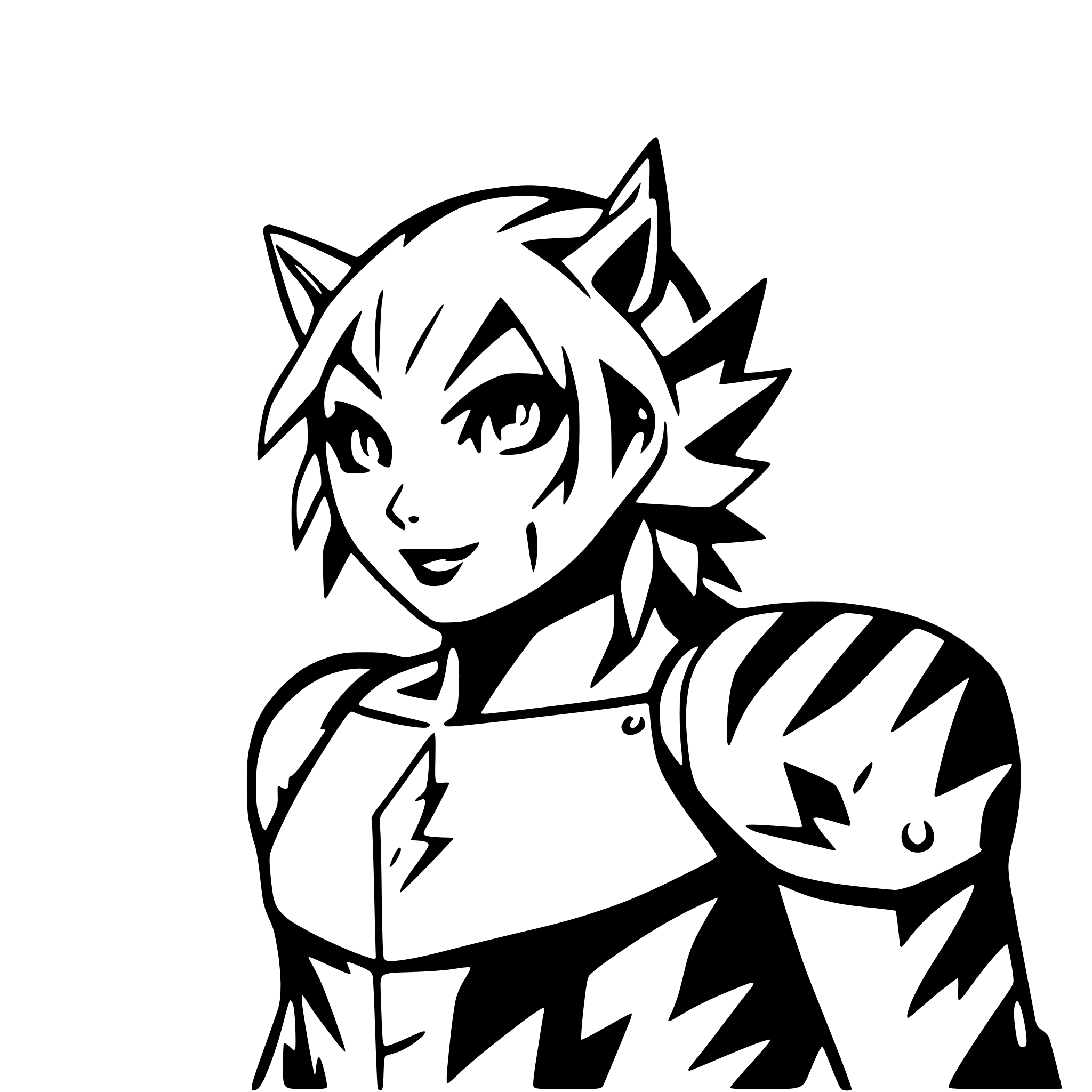 AI-generated SVG of a tiger with lightning bolts