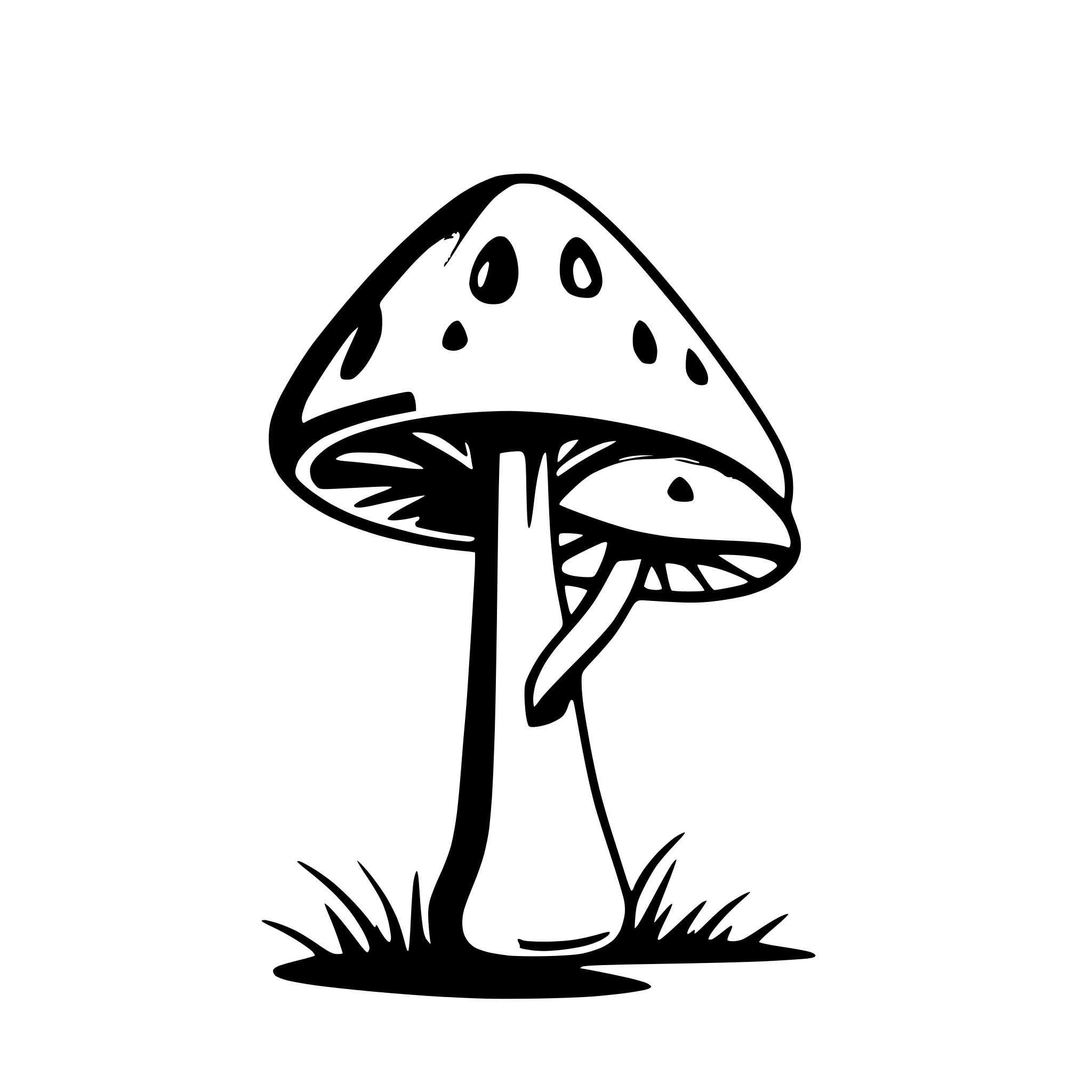 AI-generated SVG of a mushrooms formed as a parabol antenna