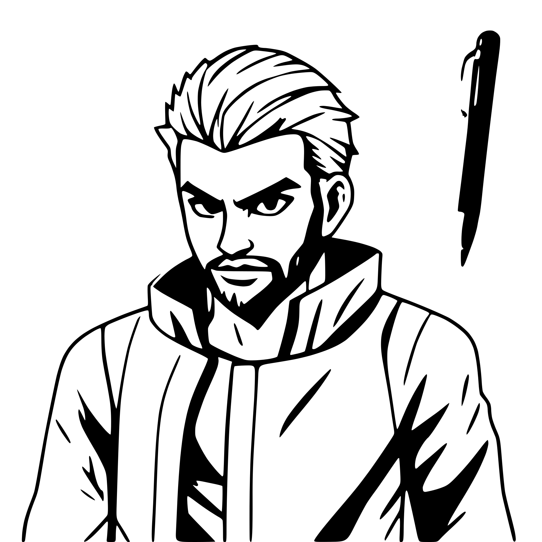 AI-generated SVG of 'angry man'