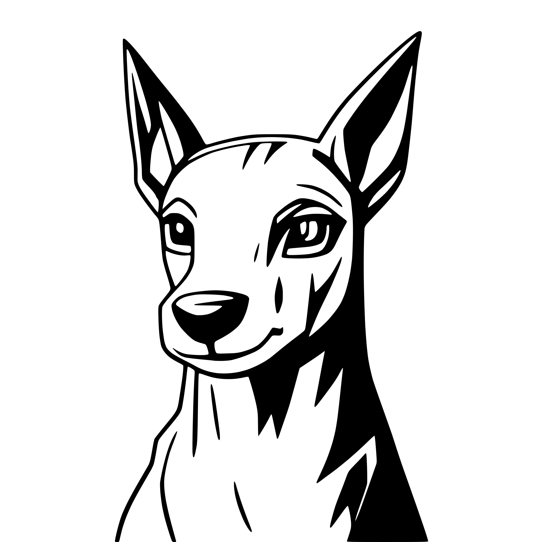 AI-generated SVG of a Cute Doberman dog face